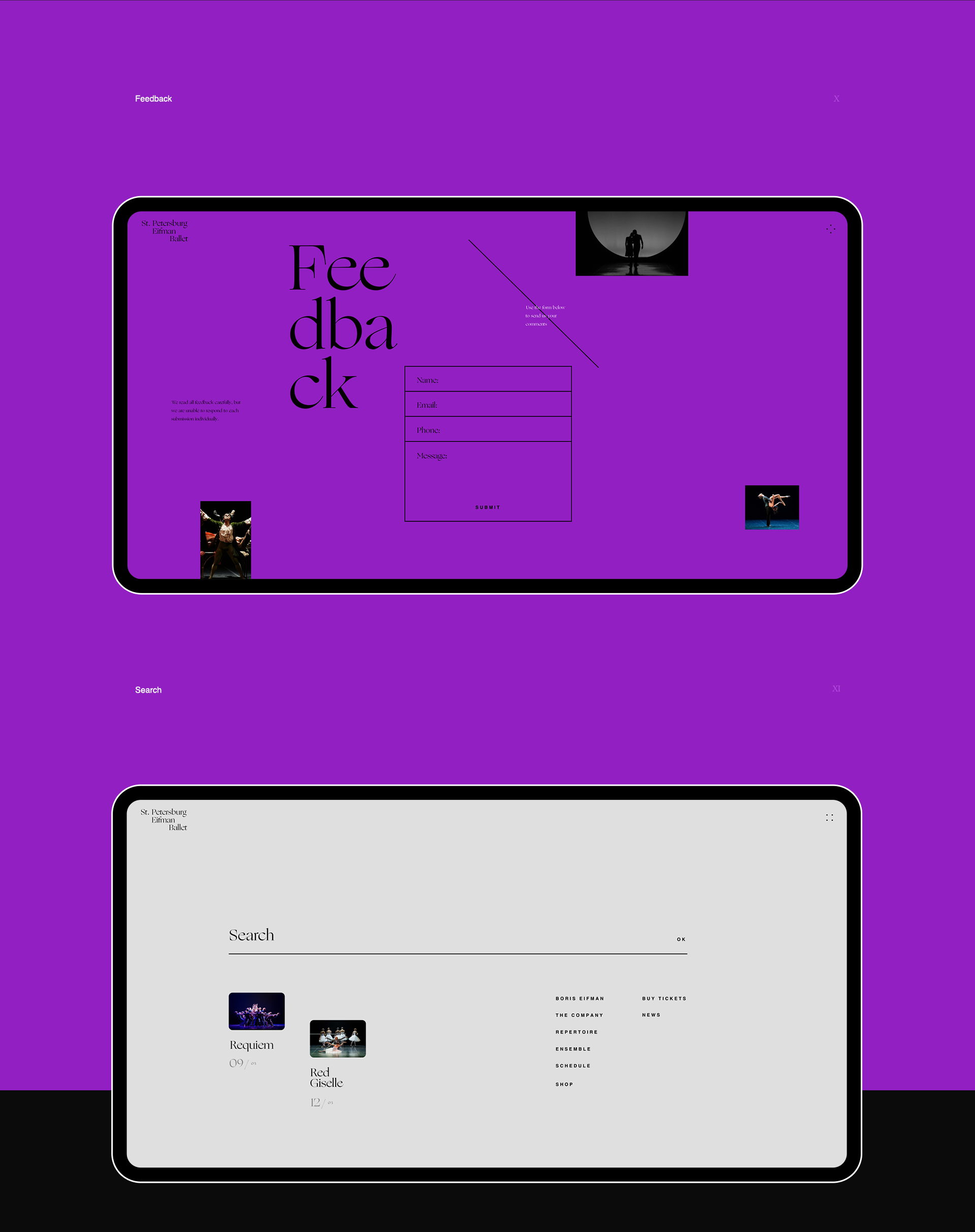 St. Petersburg Eifman Ballet / Design Concept — Изображение №10 — Интерфейсы на Dprofile