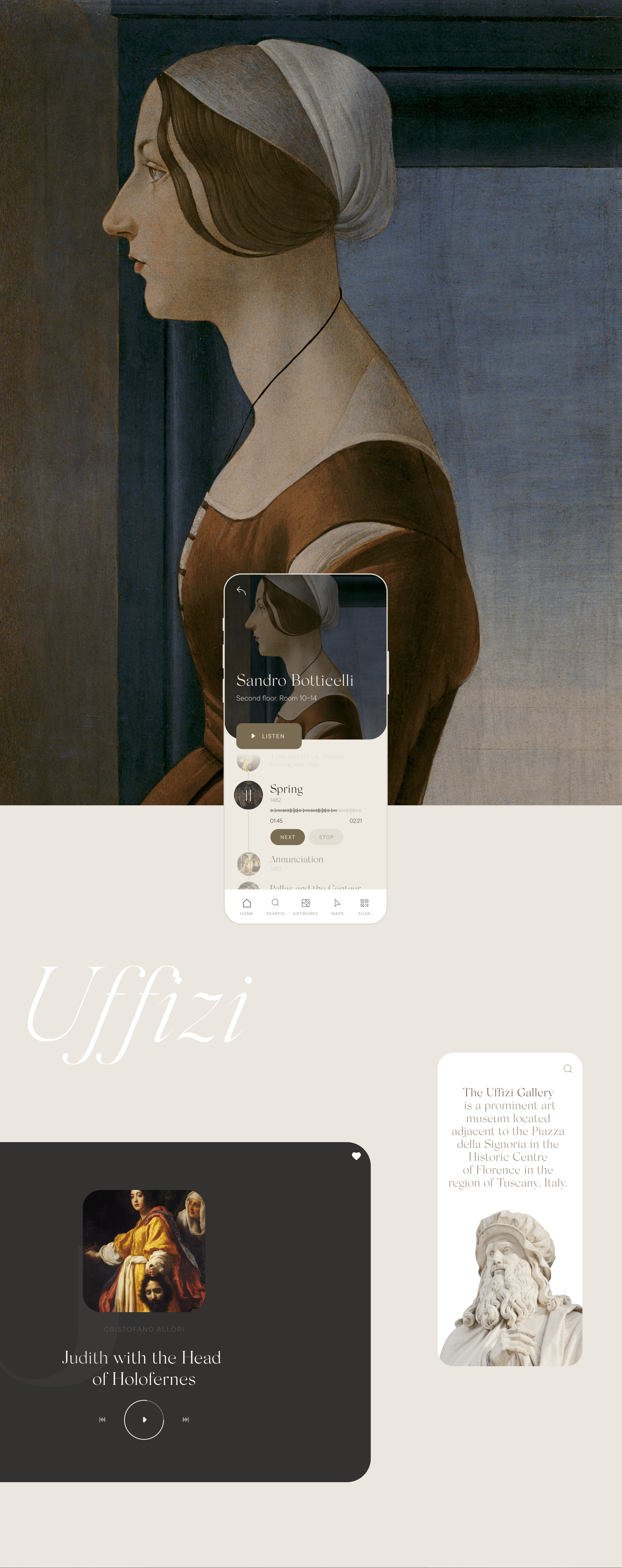 Museum App Uffizi Redesign Concept UX/UI — Изображение №11 — Интерфейсы на Dprofile