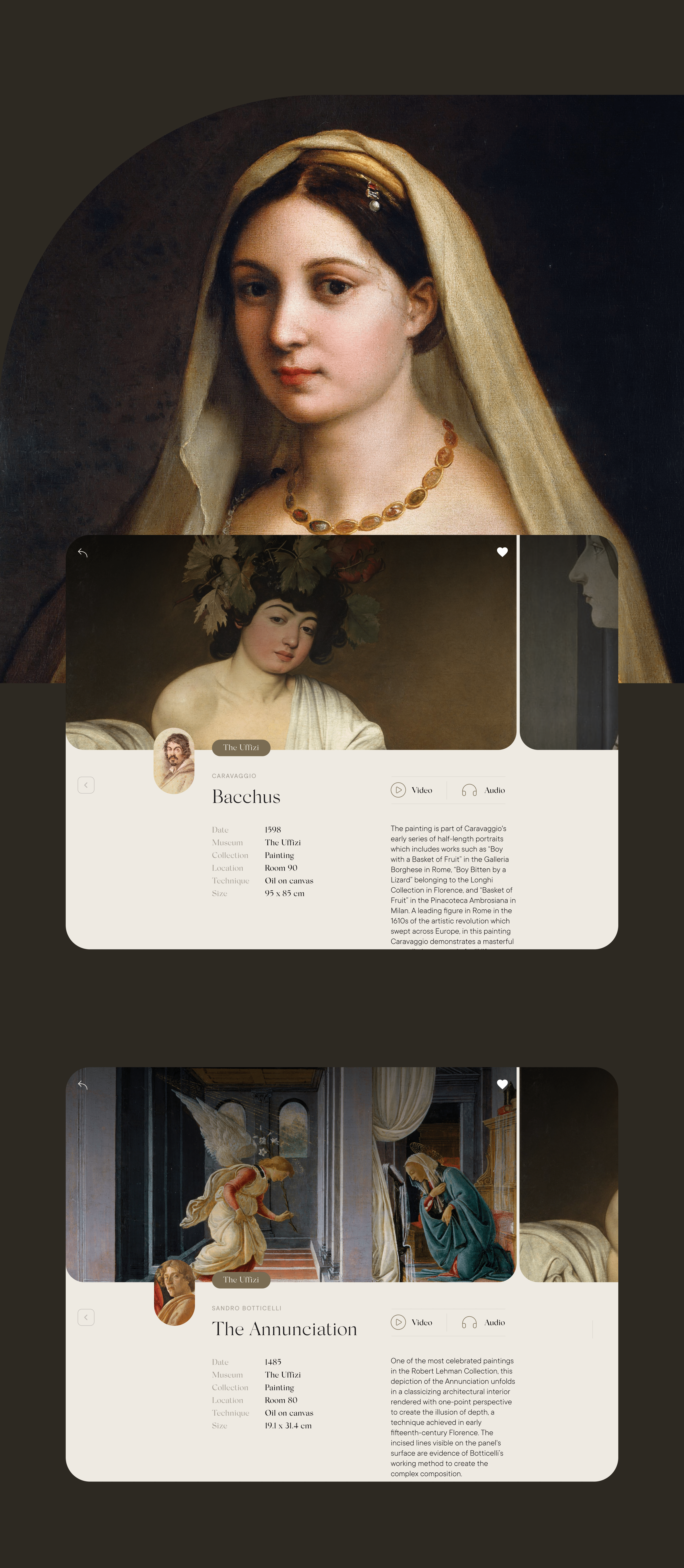 Museum App Uffizi Redesign Concept UX/UI — Изображение №7 — Интерфейсы на Dprofile