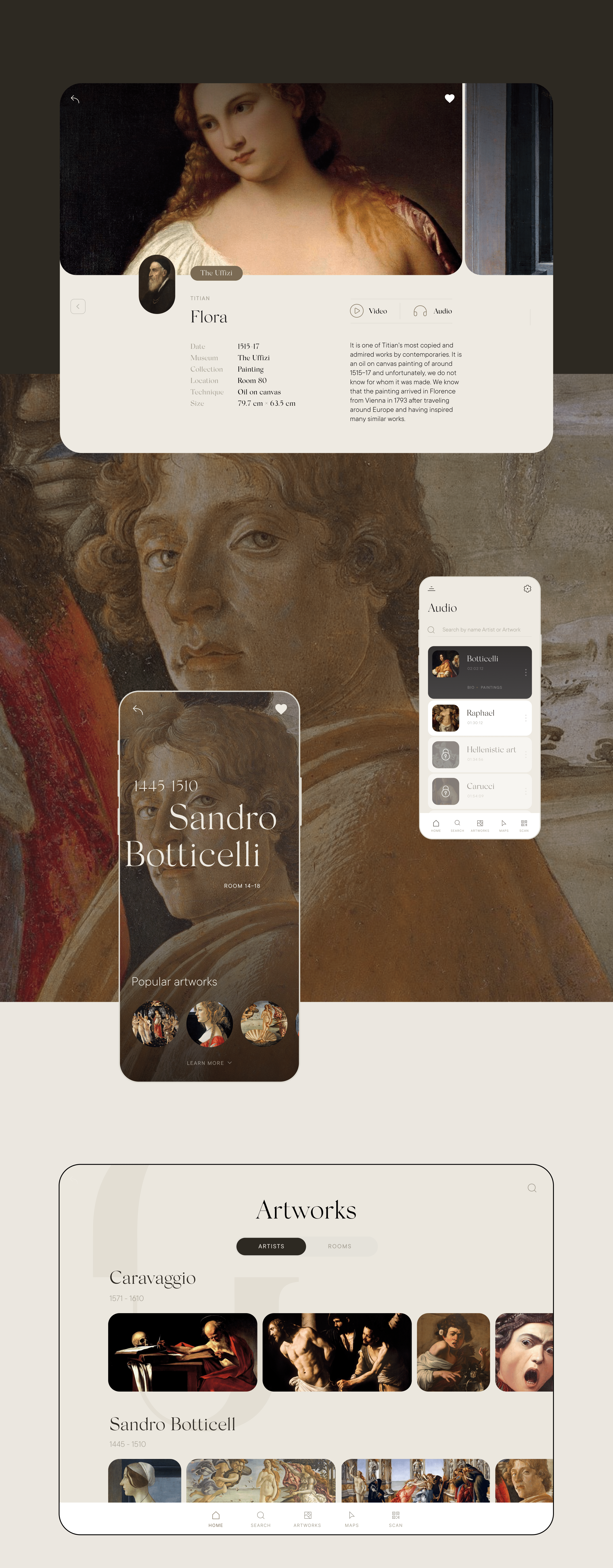 Museum App Uffizi Redesign Concept UX/UI — Изображение №9 — Интерфейсы на Dprofile