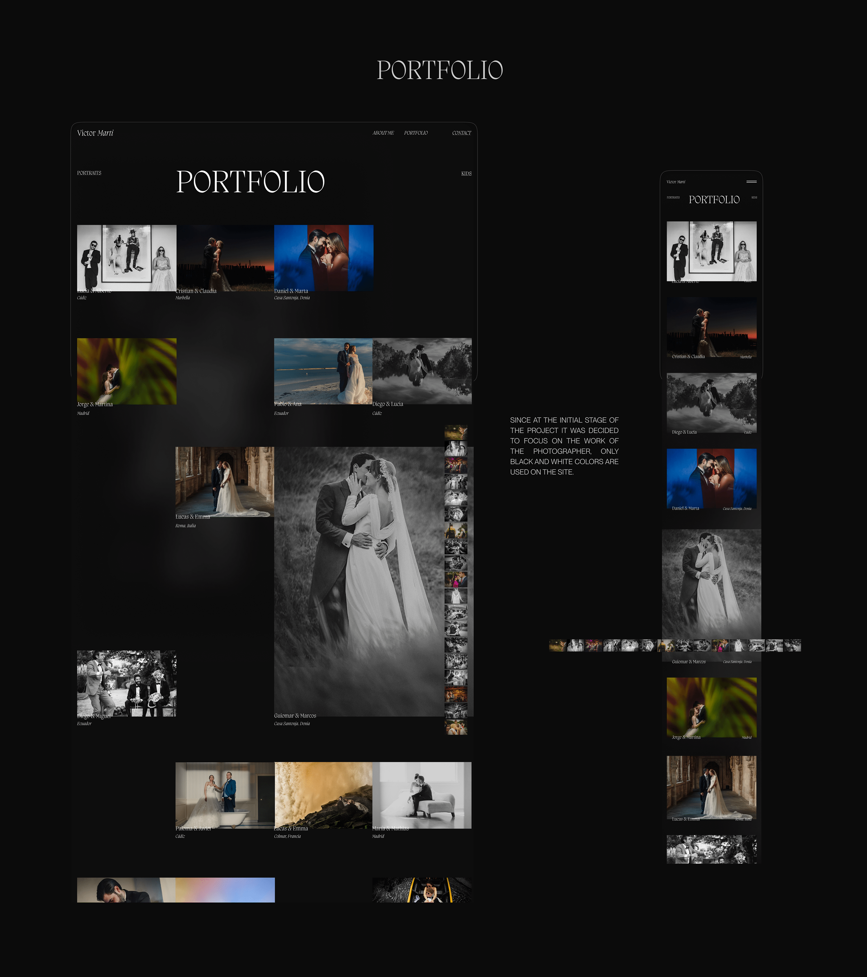 Portfolio for a wedding photographer — Изображение №8 — Интерфейсы, Графика на Dprofile