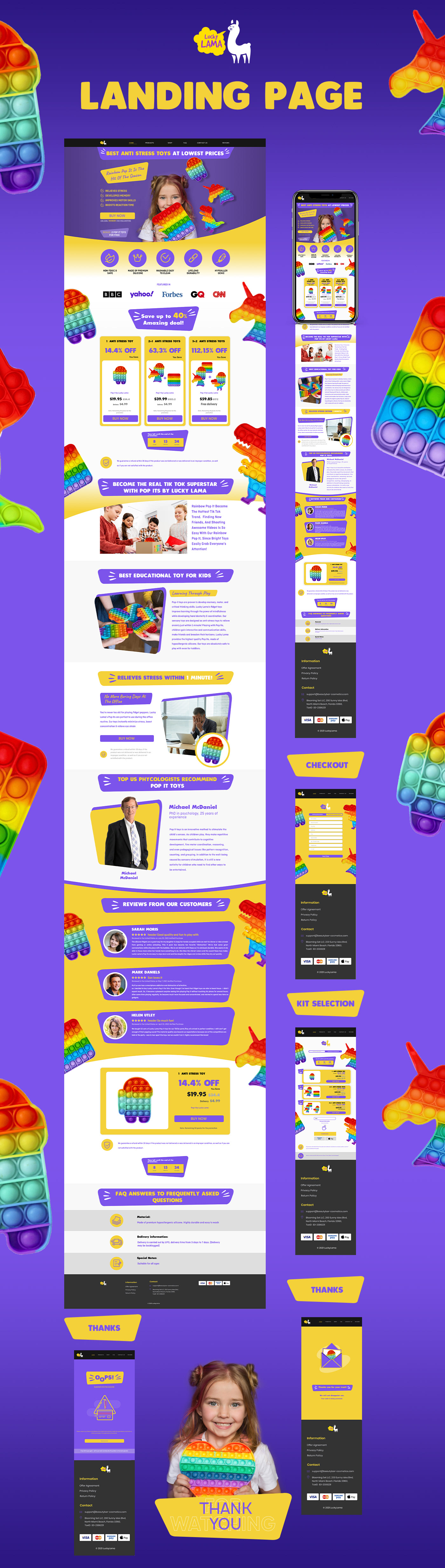 landing page design for a company Lucky Lama USA — Изображение №1 — Интерфейсы, Графика на Dprofile