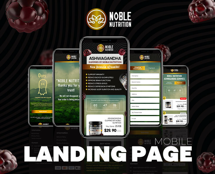 Mobile Landing Page for Ashwagandha gummies for USA company — Интерфейсы, Графика на Dprofile