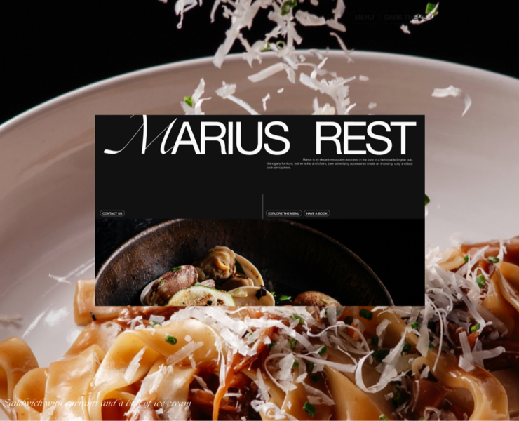 RESTAURANT MARIUS — Интерфейсы на Dprofile