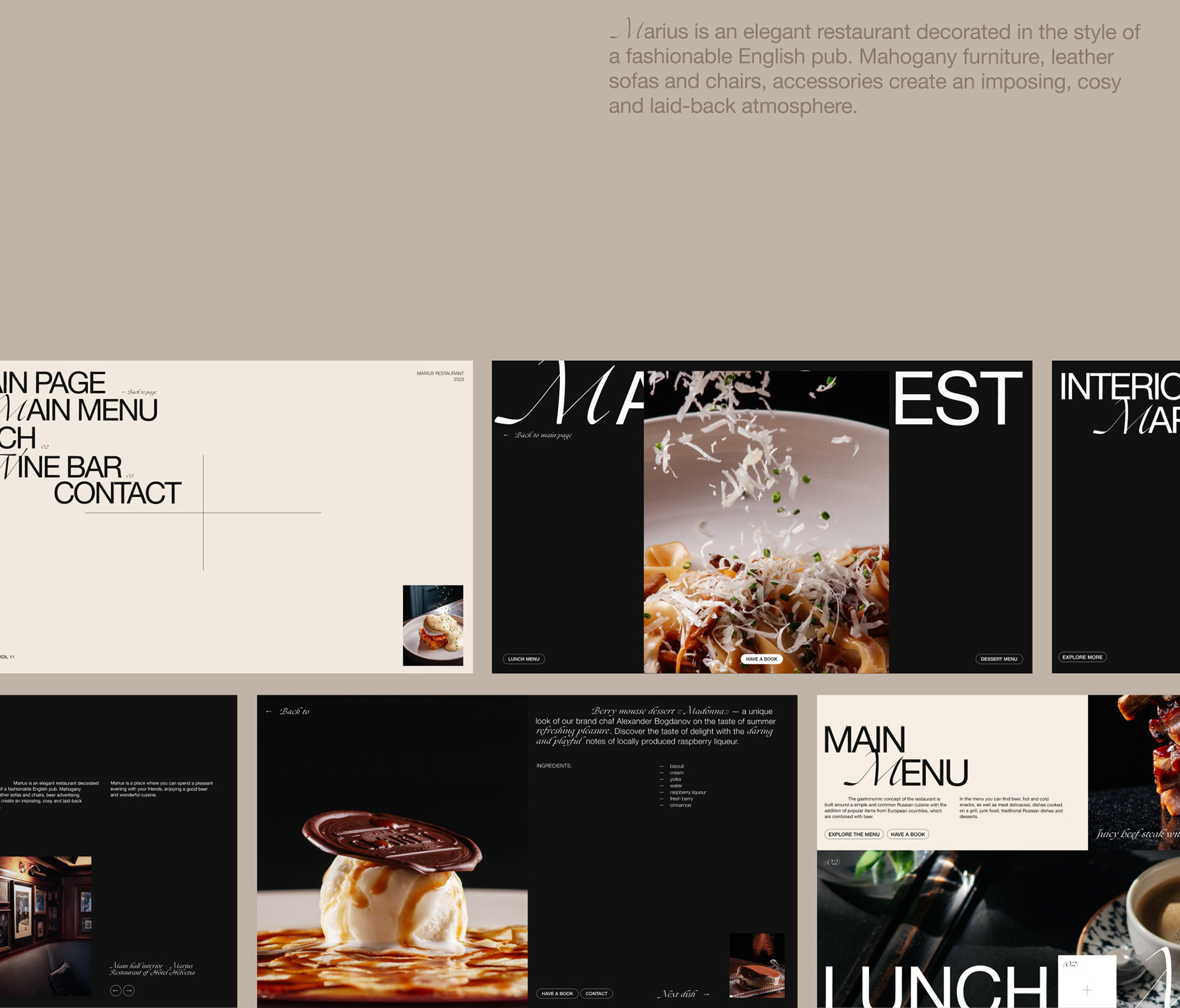 RESTAURANT MARIUS — Изображение №14 — Интерфейсы на Dprofile