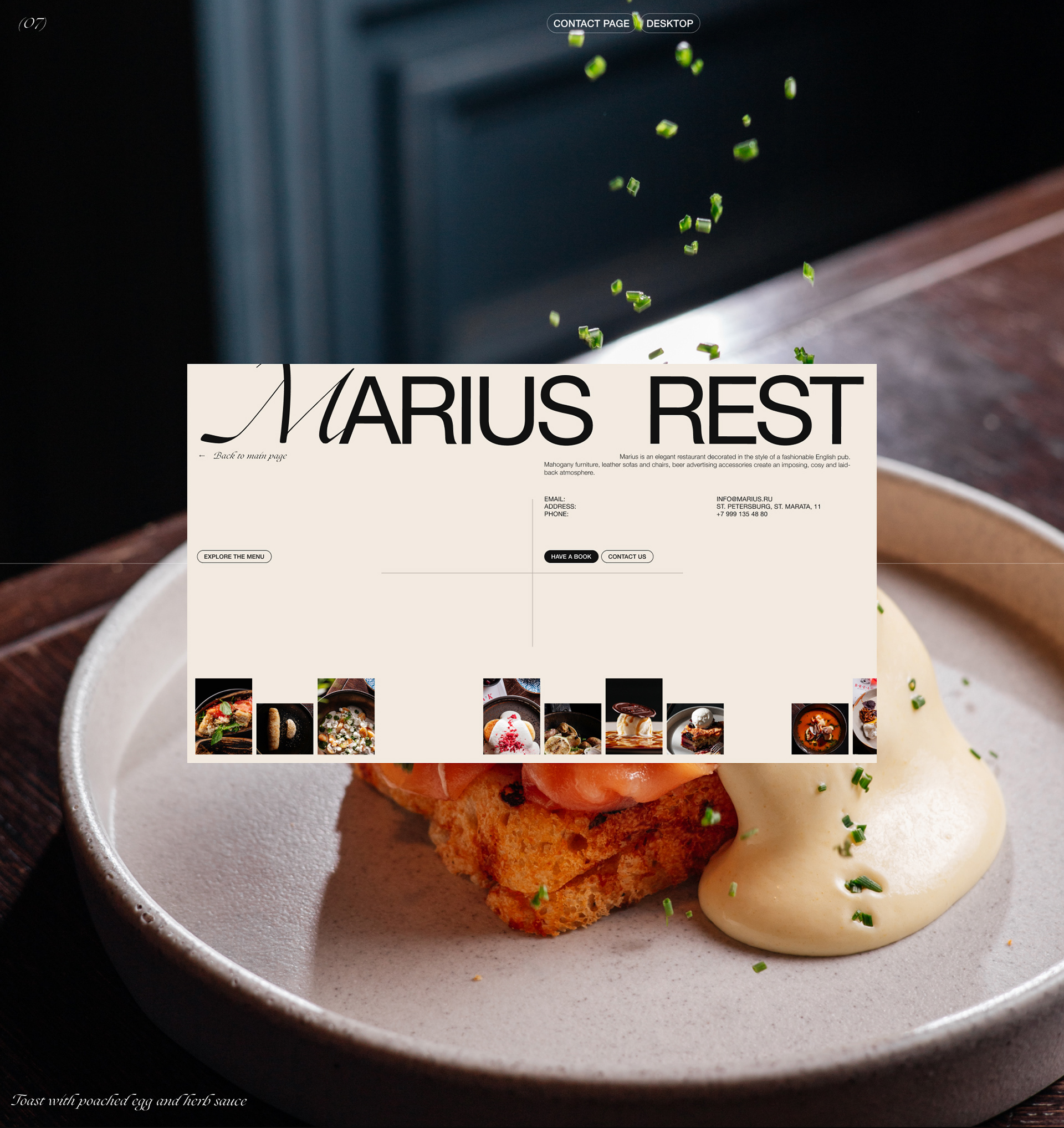 RESTAURANT MARIUS — Изображение №13 — Интерфейсы на Dprofile