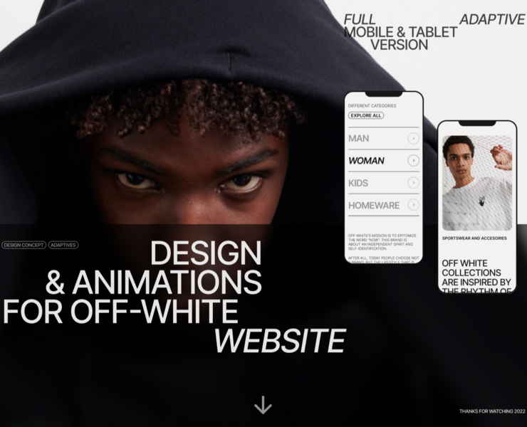 OFF-WHITE Redesign — Интерфейсы на Dprofile