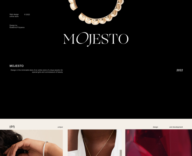 MOJESTO - jewelry store — Интерфейсы на Dprofile