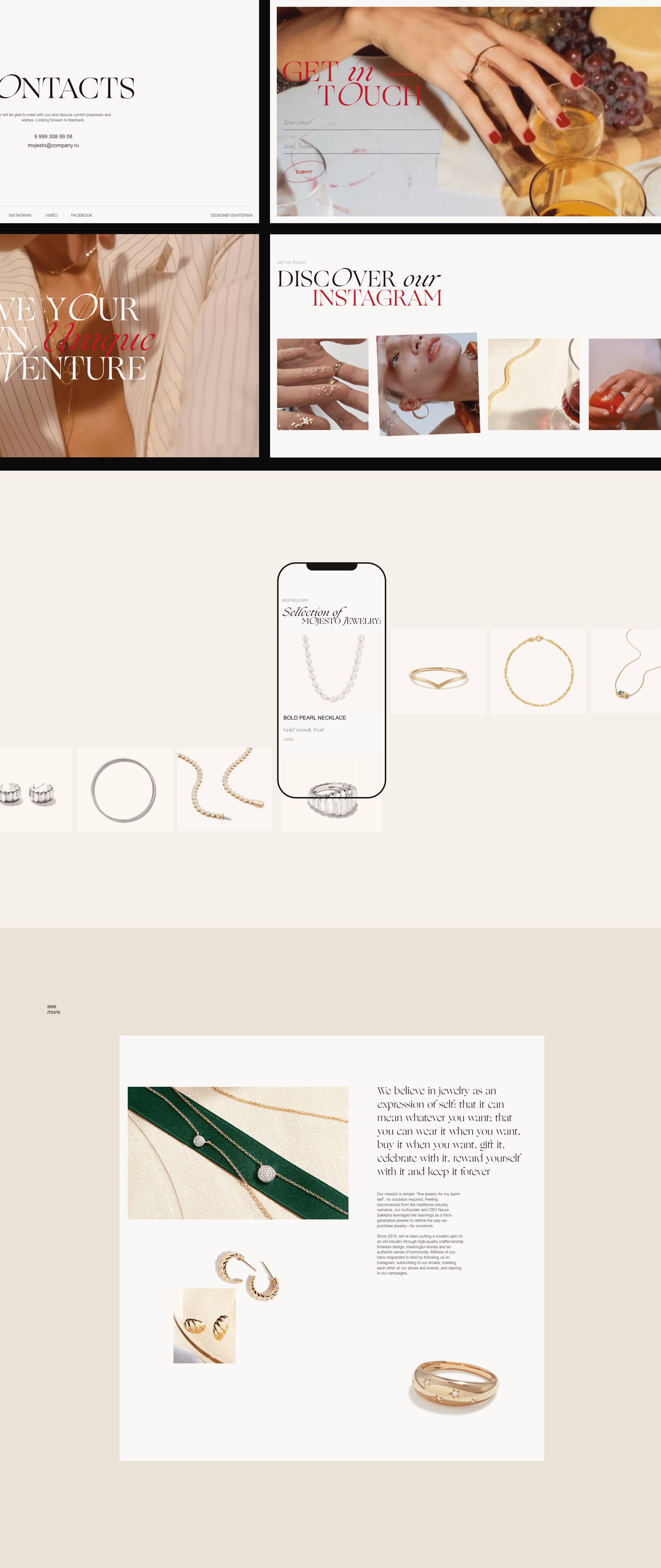 MOJESTO - jewelry store — Изображение №11 — Интерфейсы на Dprofile