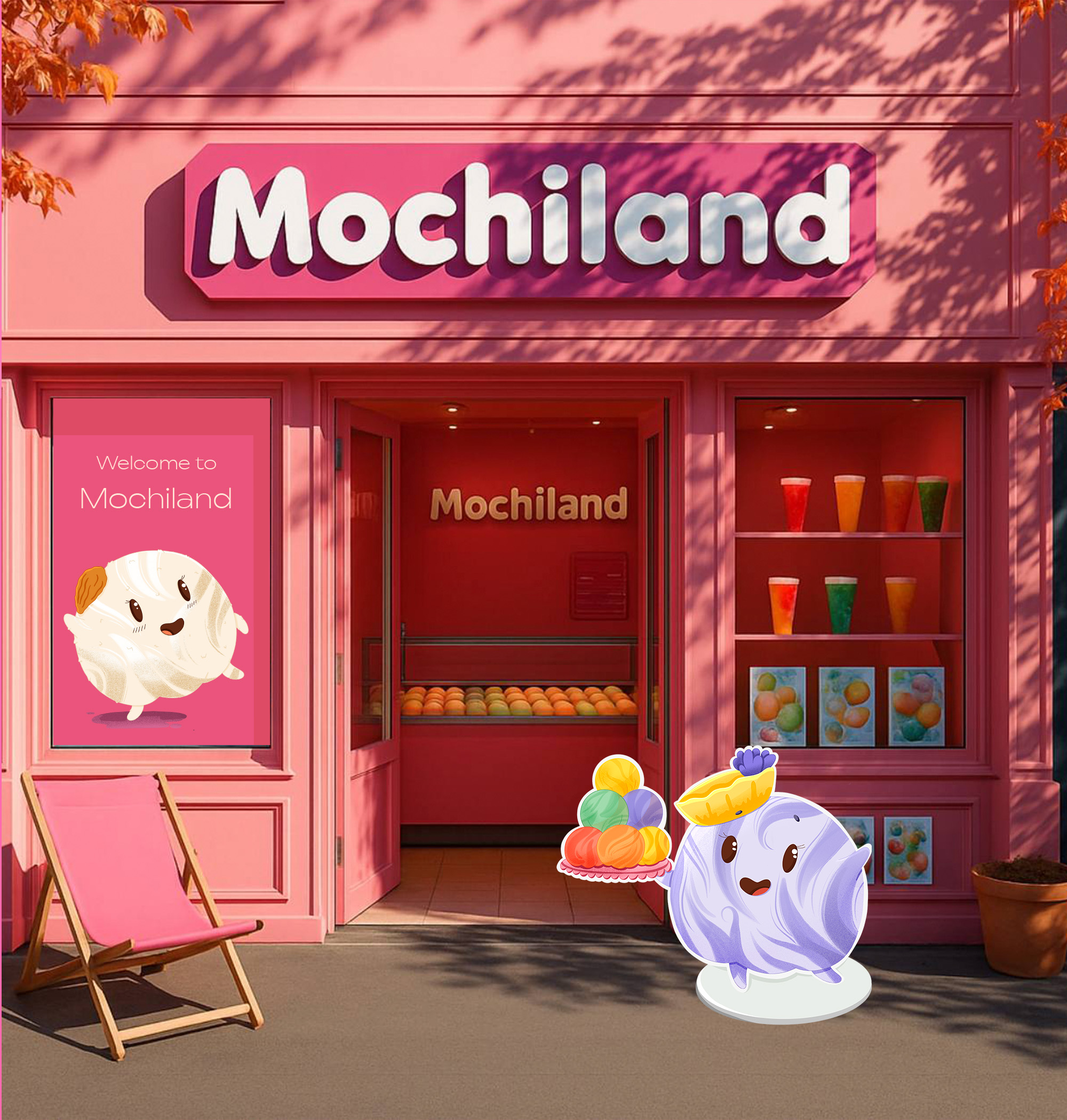 Mochiland.  Бренд персонаж для кафе мотти — Изображение №8 — Брендинг, Иллюстрация на Dprofile