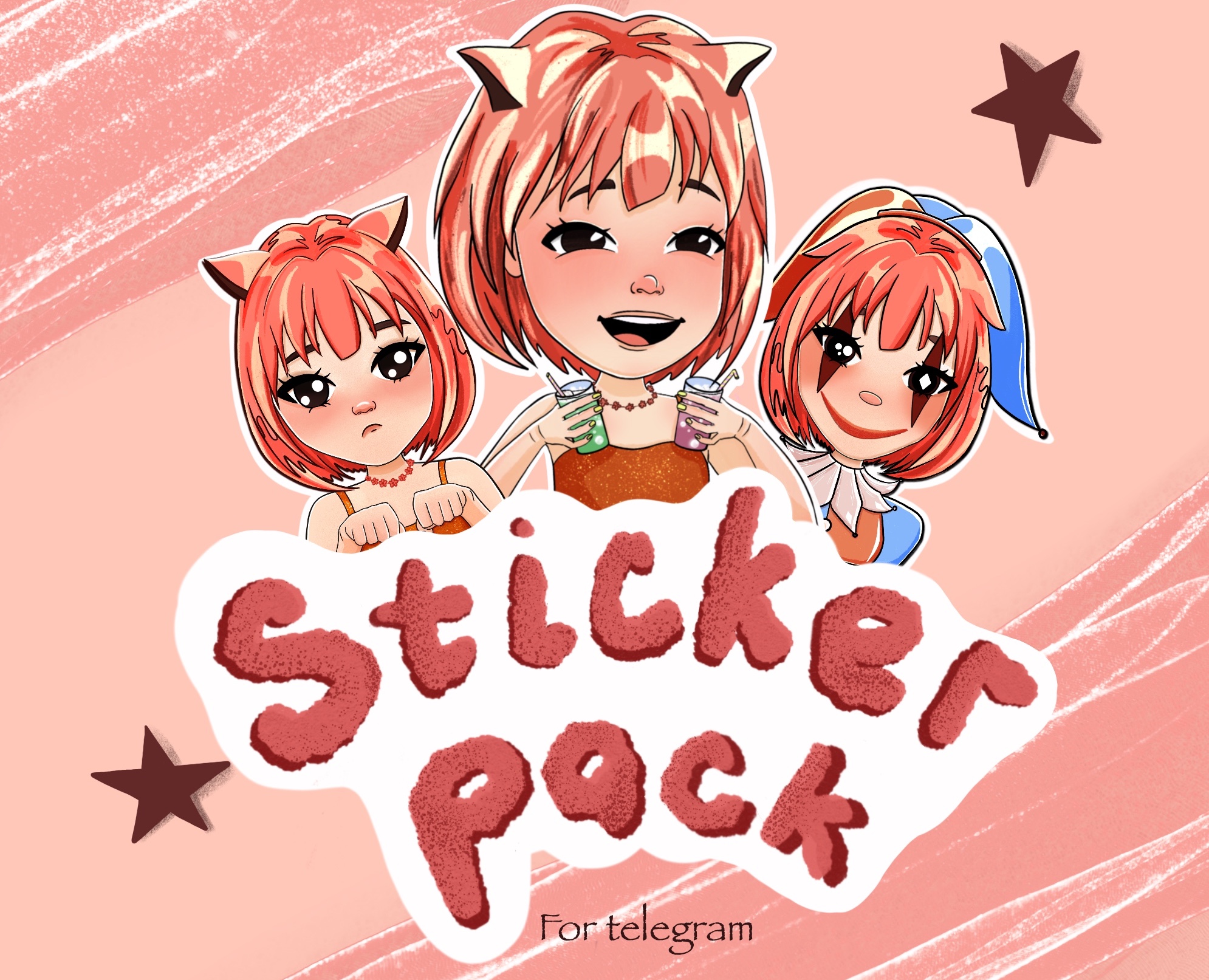 Sticker pack for telegram — Иллюстрация на Dprofile