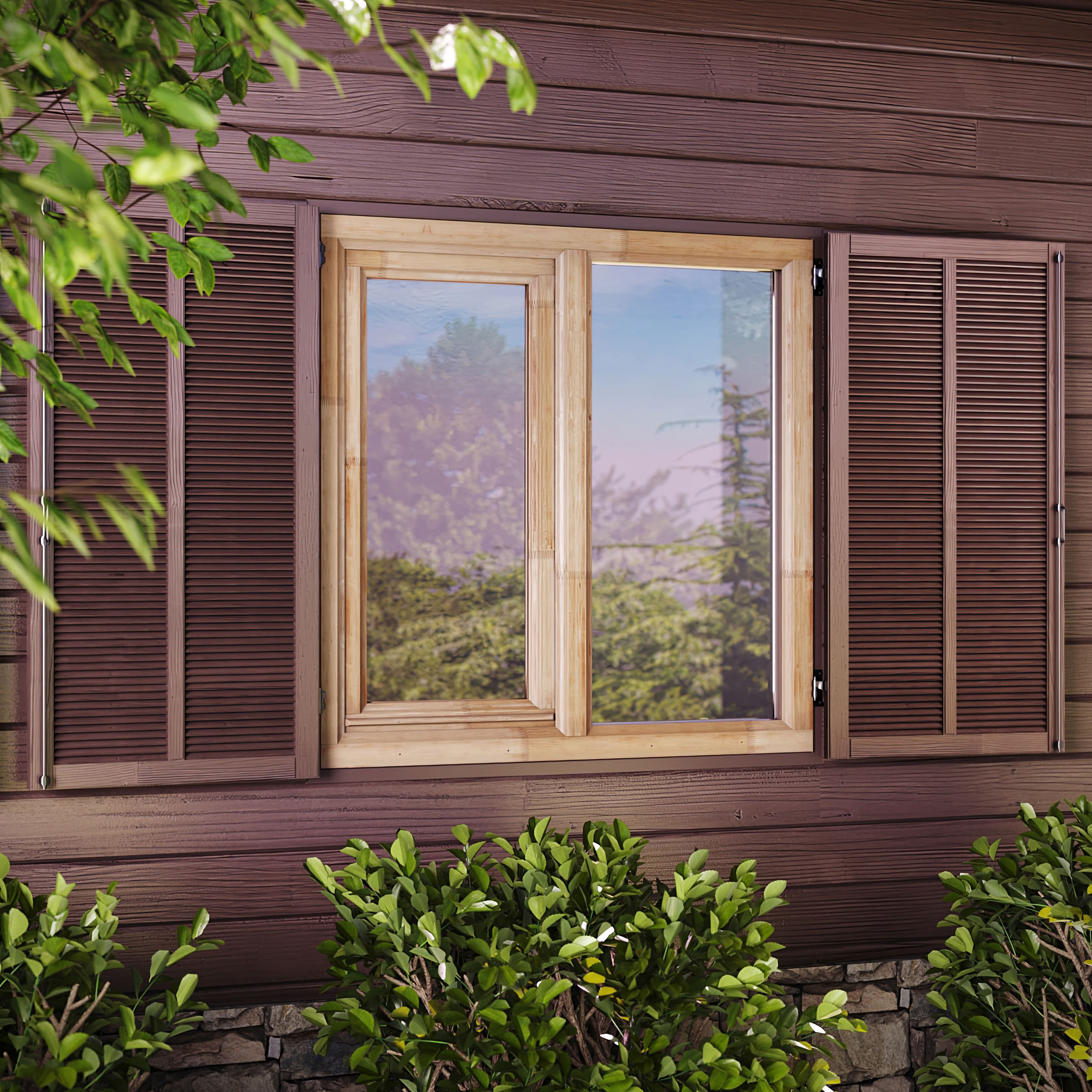 Деревянное окно | клеенный массив сосны | wooden window — Изображение №2 — 3D на Dprofile