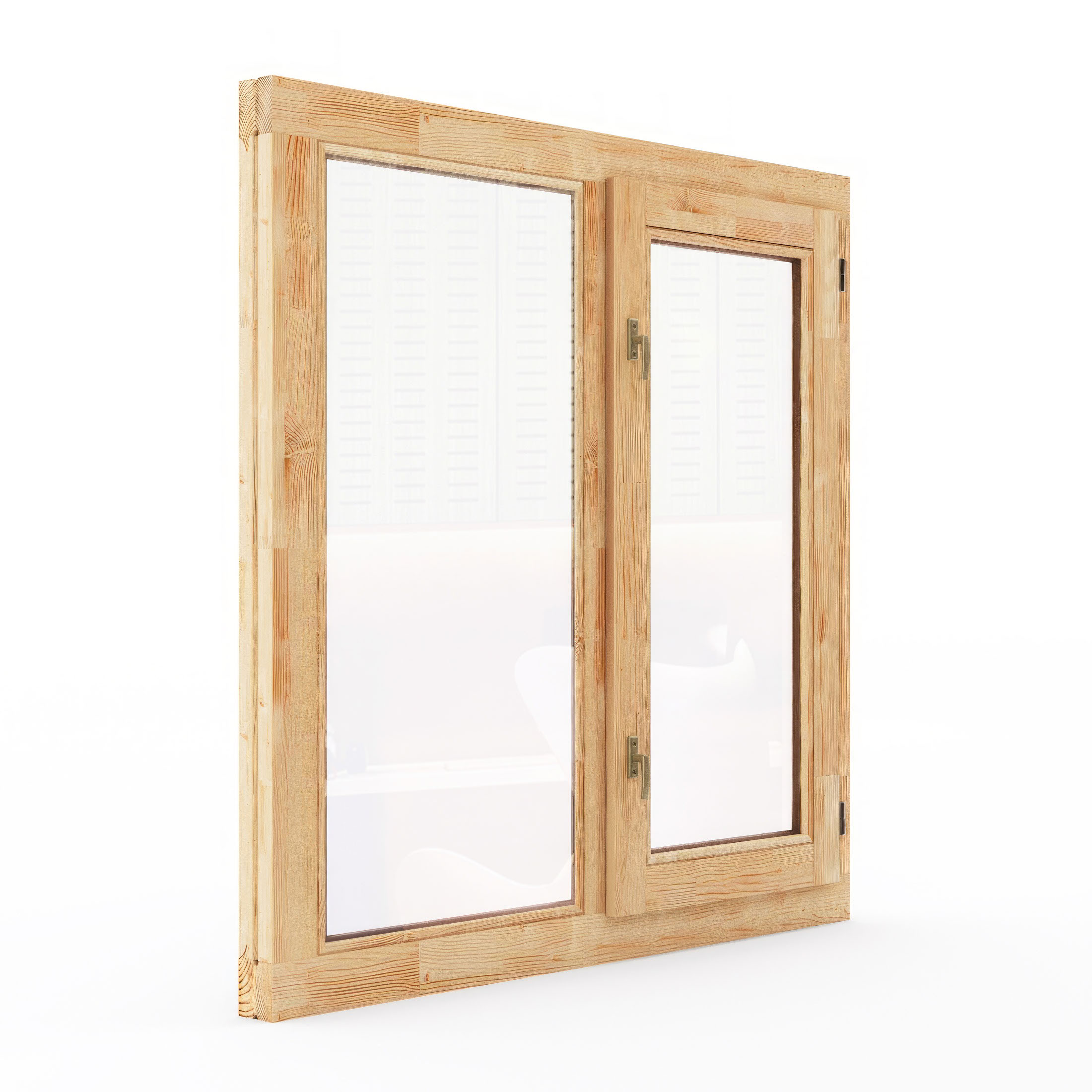 Деревянное окно | клеенный массив сосны | wooden window — Изображение №4 — 3D на Dprofile