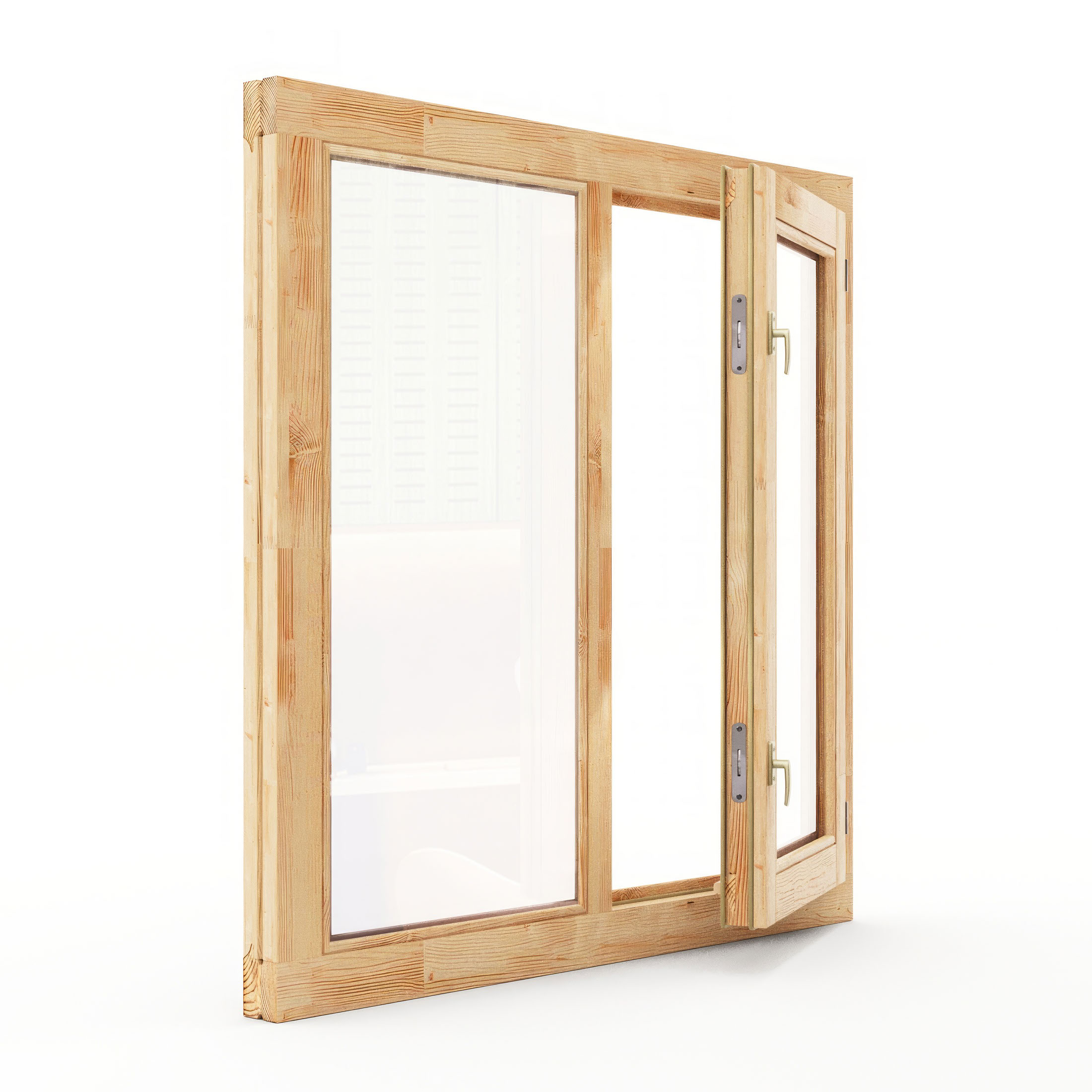 Деревянное окно | клеенный массив сосны | wooden window — Изображение №5 — 3D на Dprofile