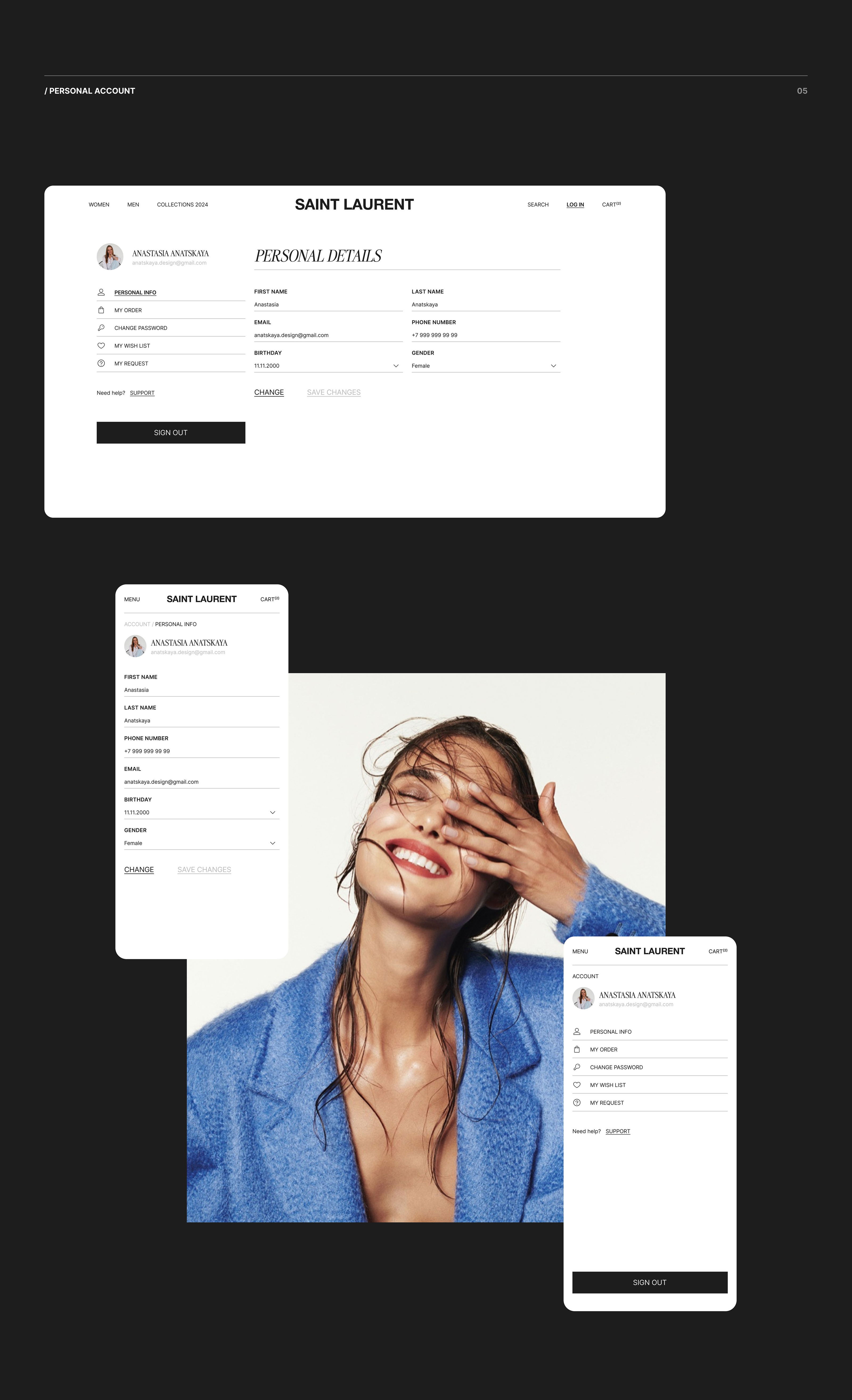 Landing page for fashion online store YSL | Сайт YSL — Изображение №5 — Интерфейсы на Dprofile