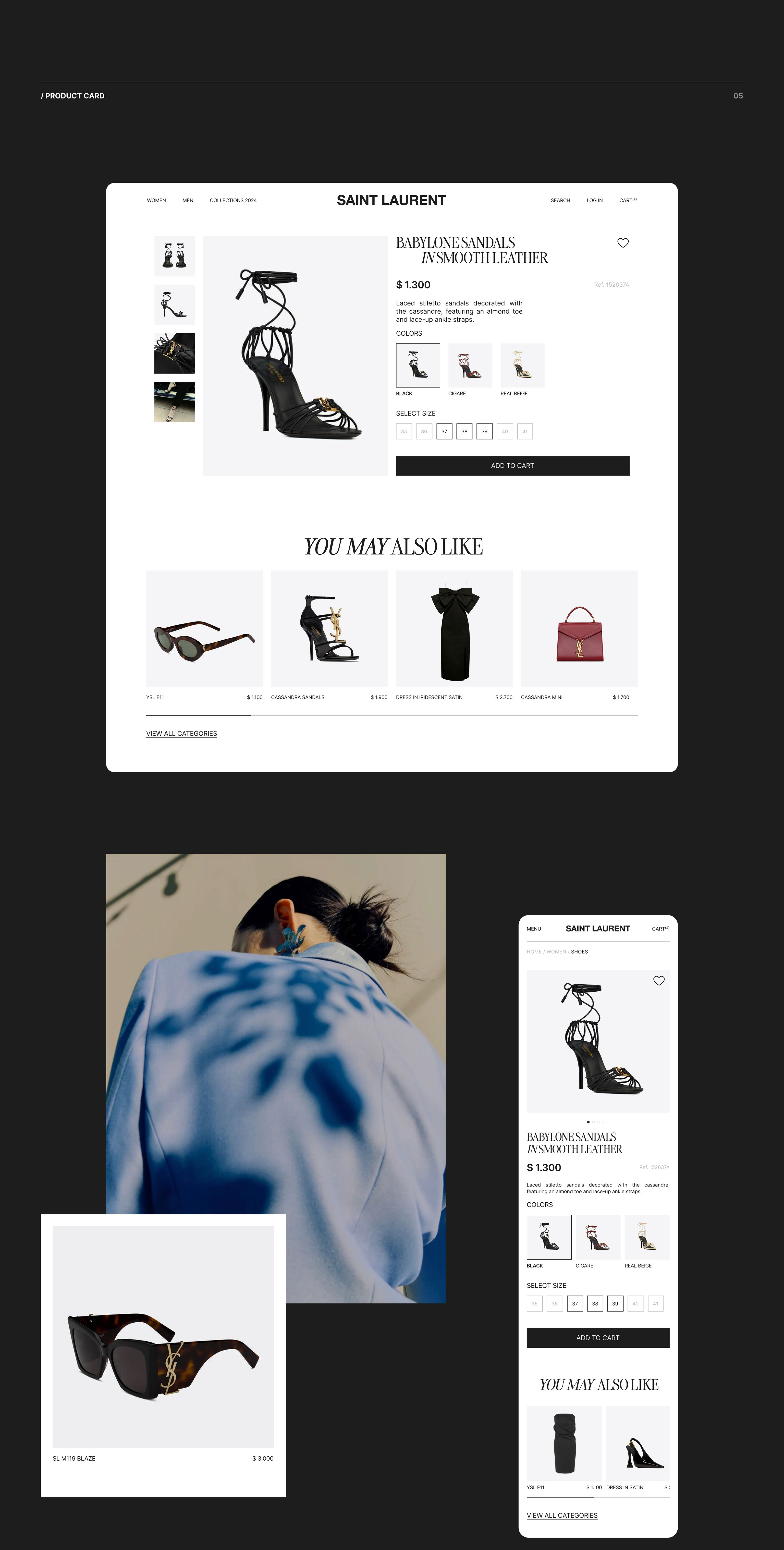 Landing page for fashion online store YSL | Сайт YSL — Изображение №4 — Интерфейсы на Dprofile