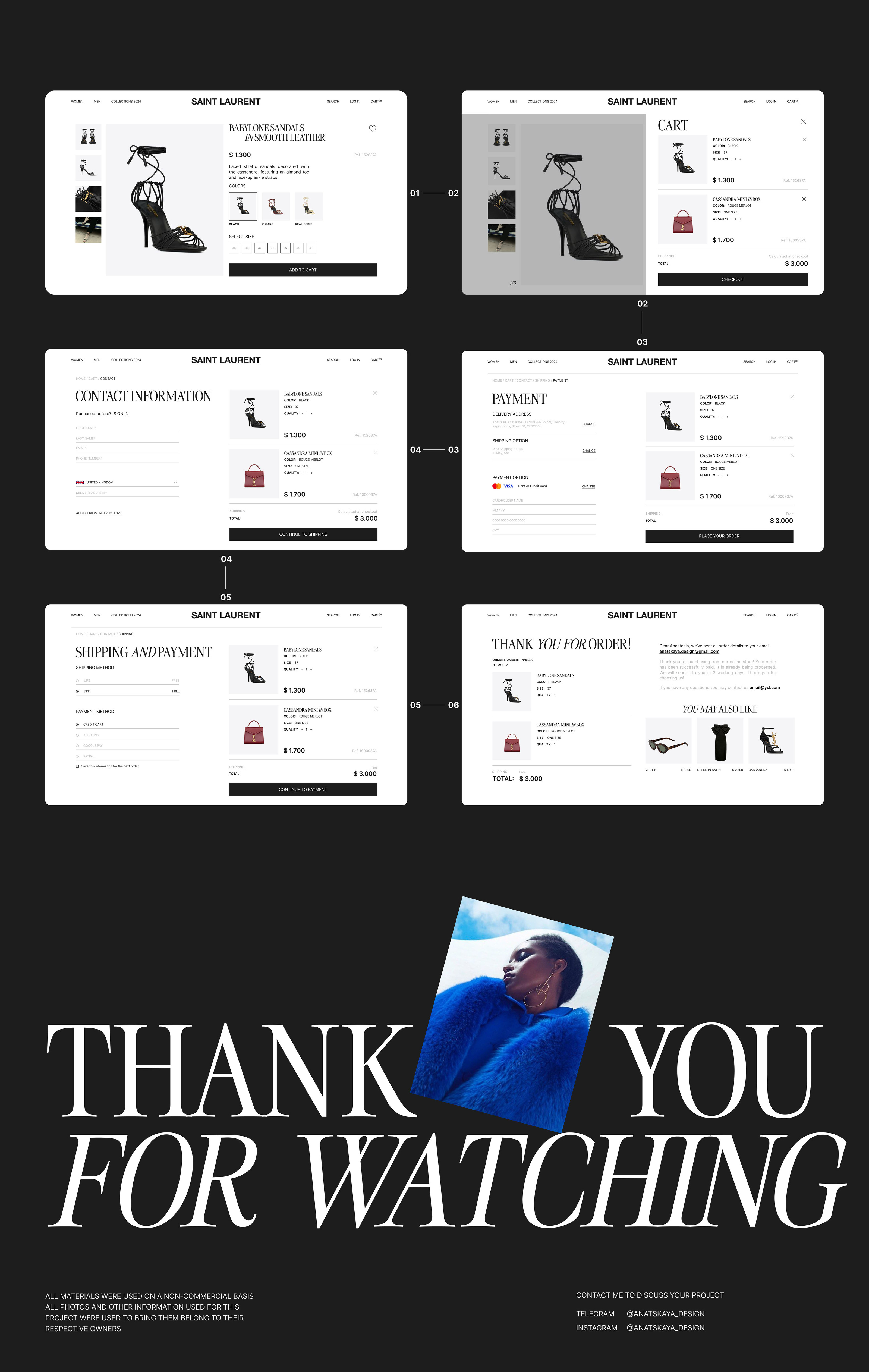 Landing page for fashion online store YSL | Сайт YSL — Изображение №6 — Интерфейсы на Dprofile