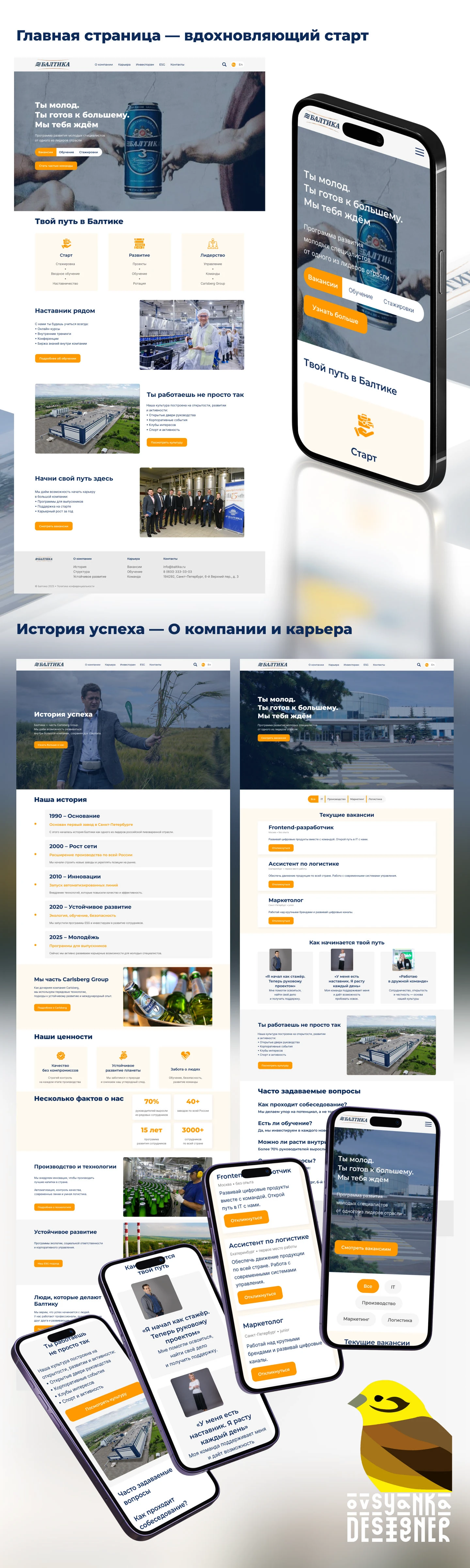 Балтика | Редизайн корпоративного сайта для молодёжи — Изображение №3 — Интерфейсы на Dprofile