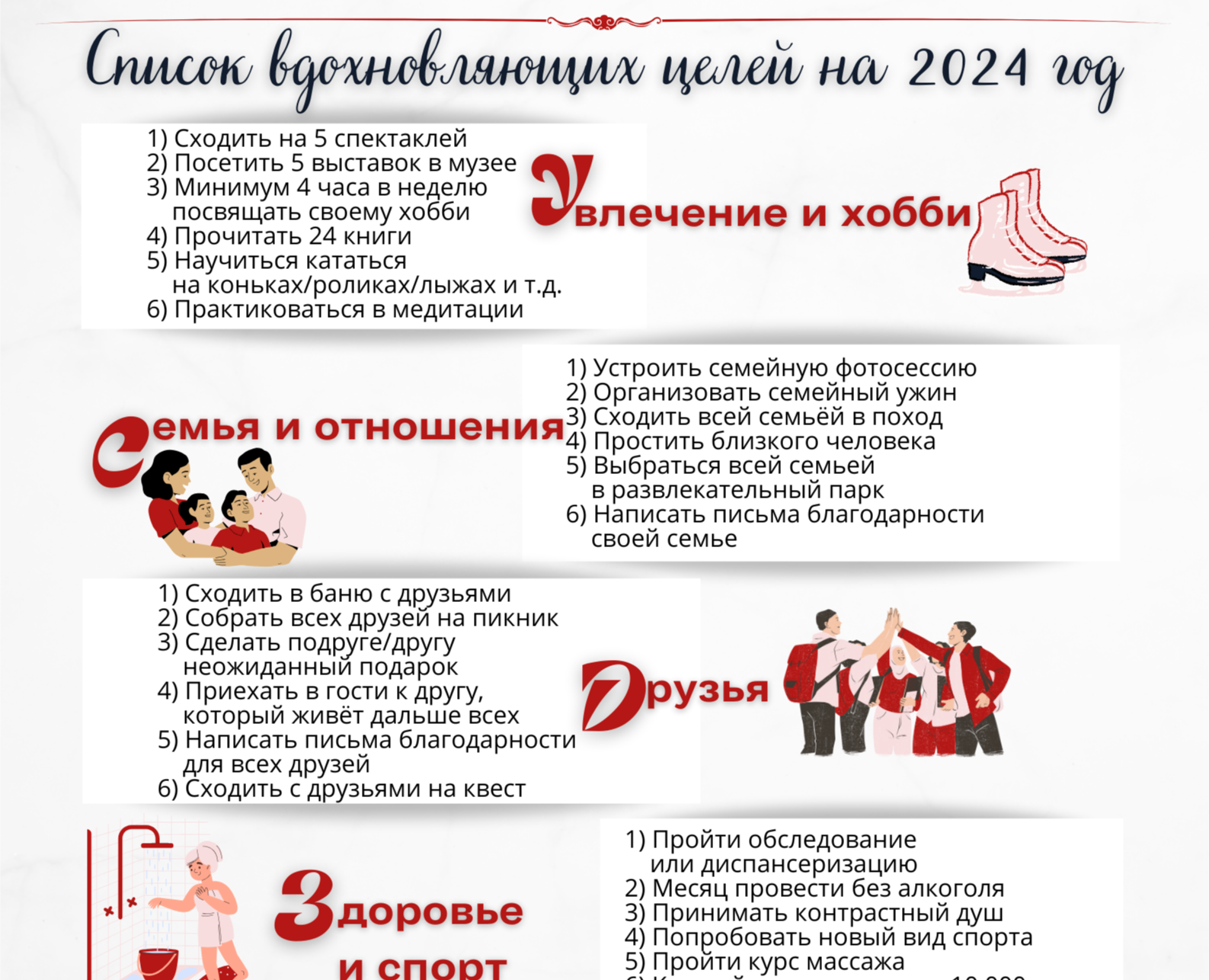 Список вдохновляющих целей на Новый год — Брендинг, Иллюстрация на Dprofile