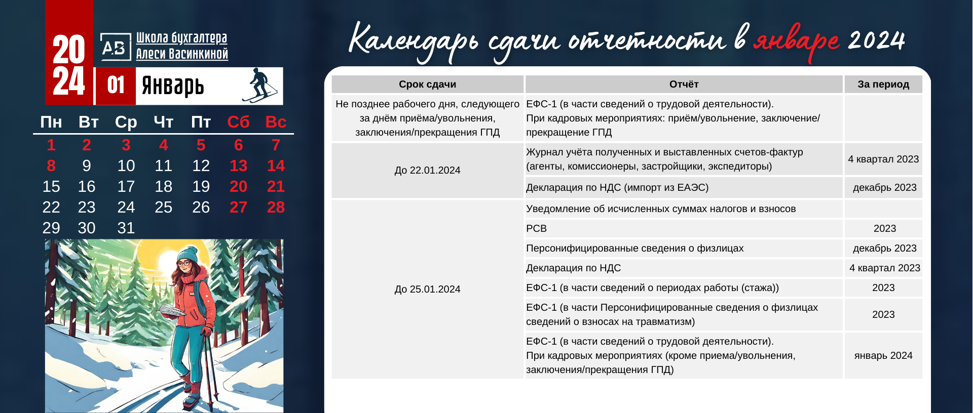 Календарь сдачи отчетности для бухгалтера — Изображение №3 — Брендинг, Иллюстрация на Dprofile