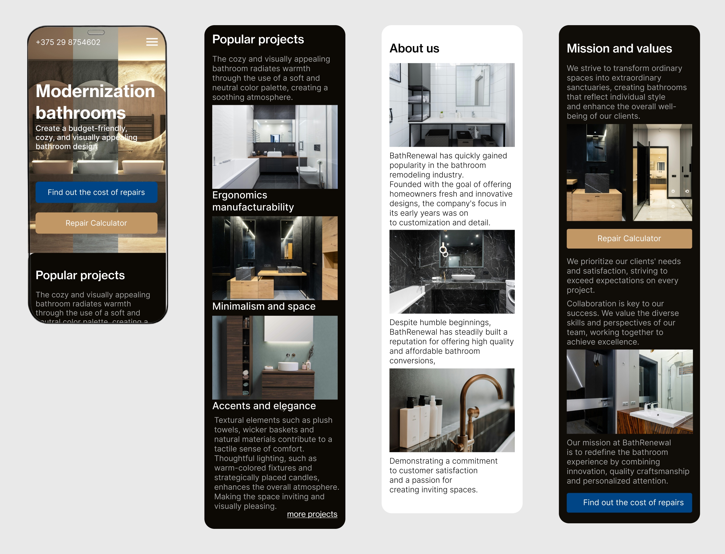 Bathroom Remodeling Landing — Изображение №5 — Интерфейсы на Dprofile