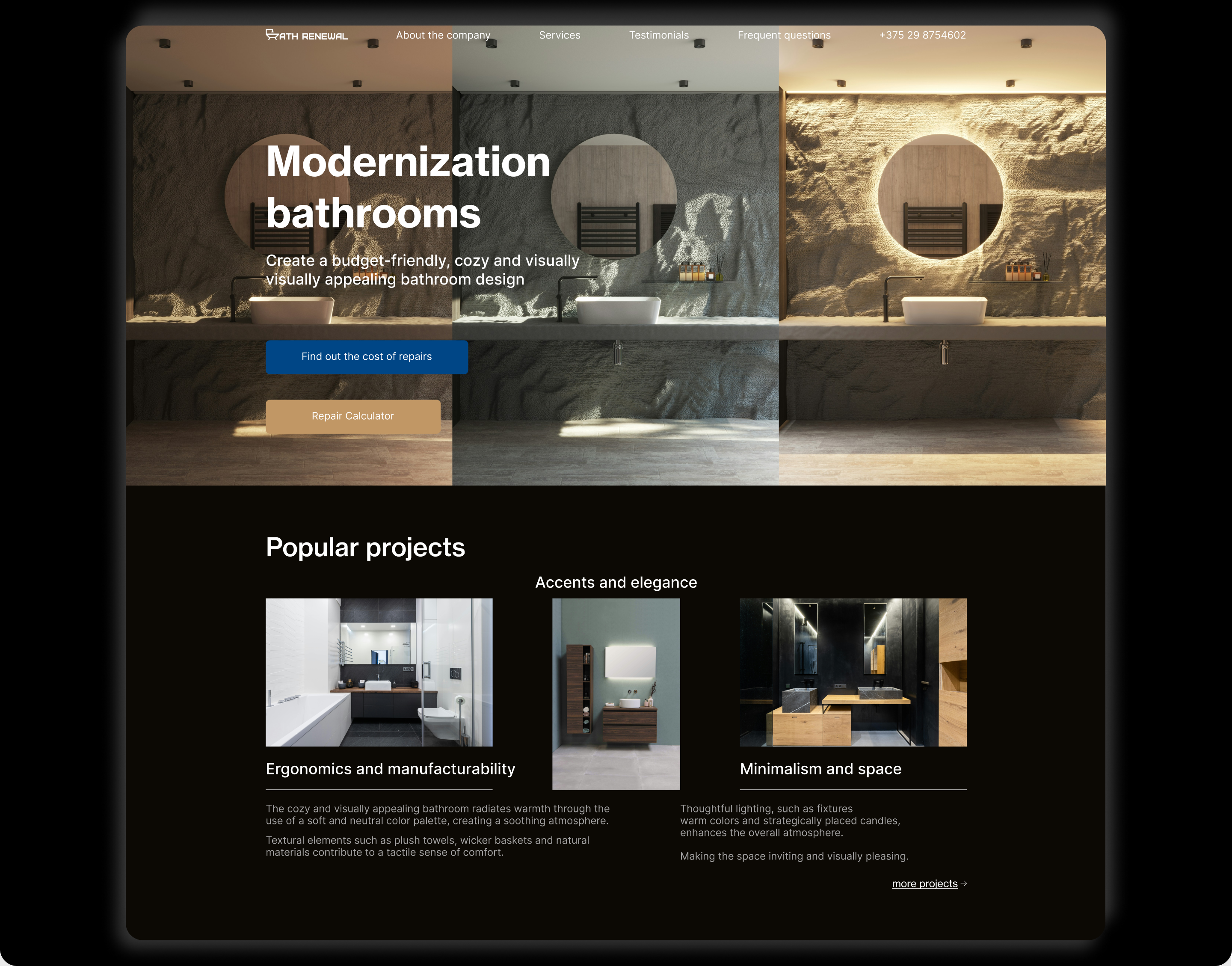 Bathroom Remodeling Landing — Изображение №2 — Интерфейсы на Dprofile
