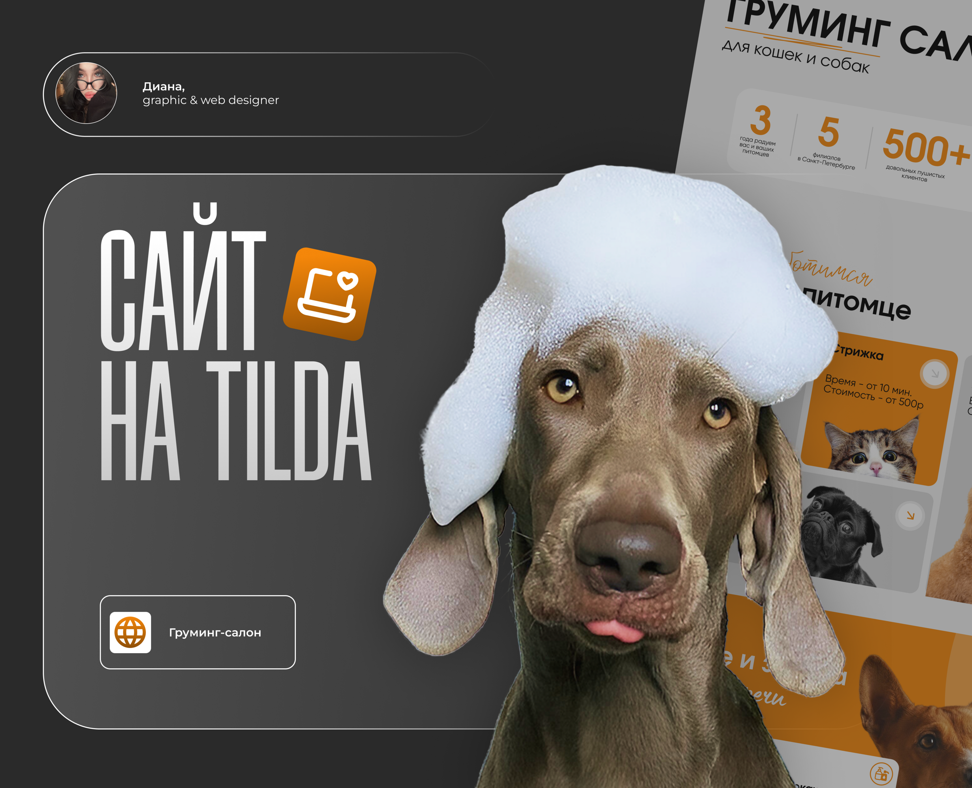 LANDING PAGE // груминг салон на Dprofile