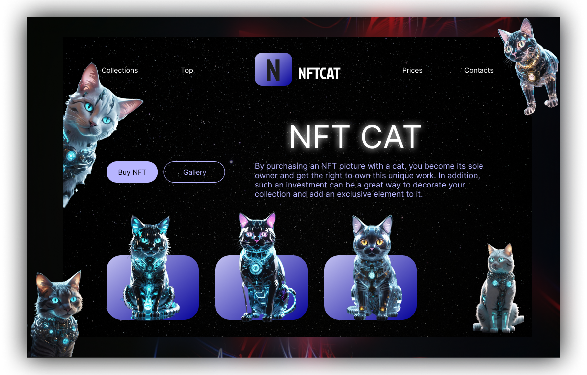 NFT cat — Изображение №1 — Графика на Dprofile
