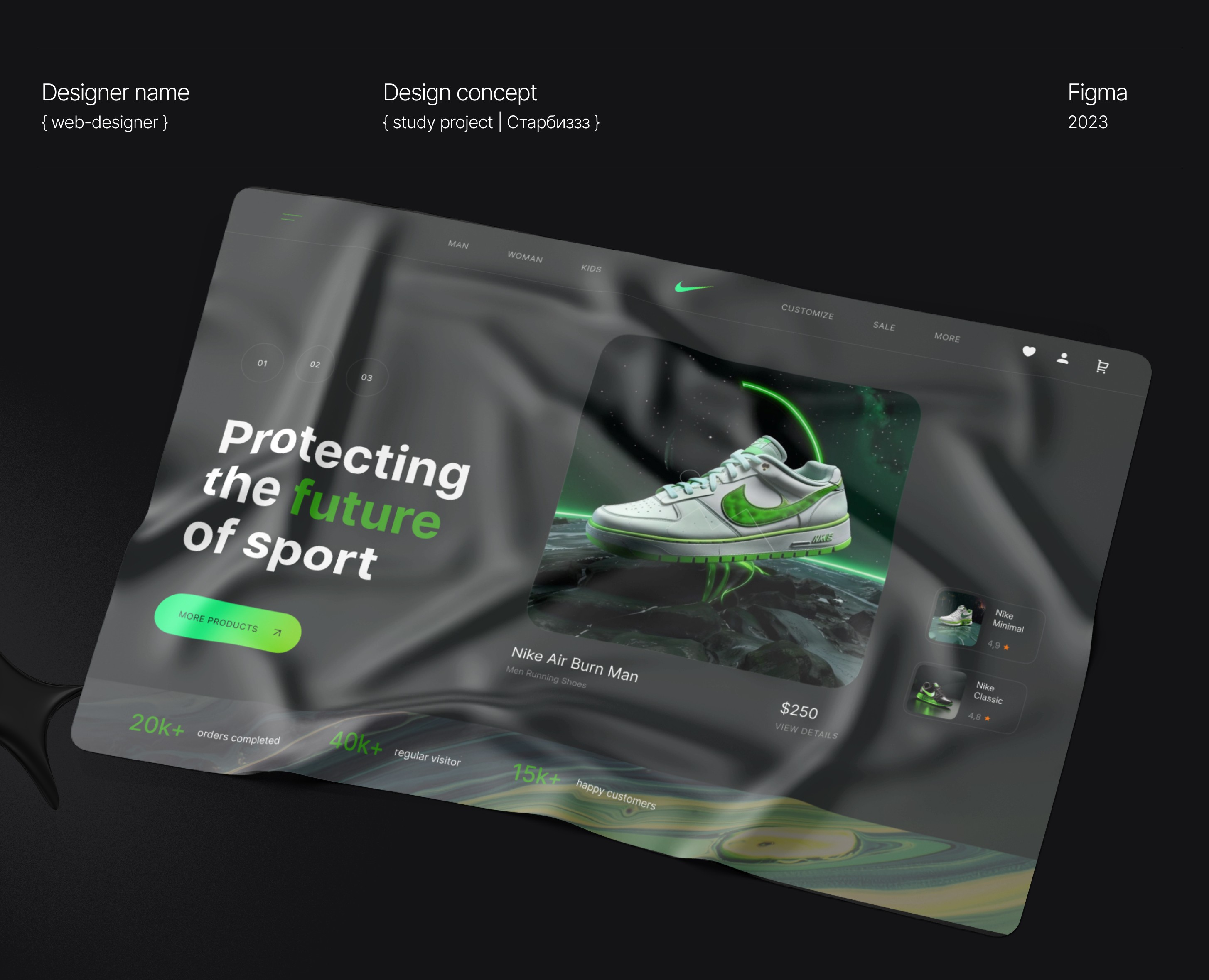 Nike website — Графика на Dprofile