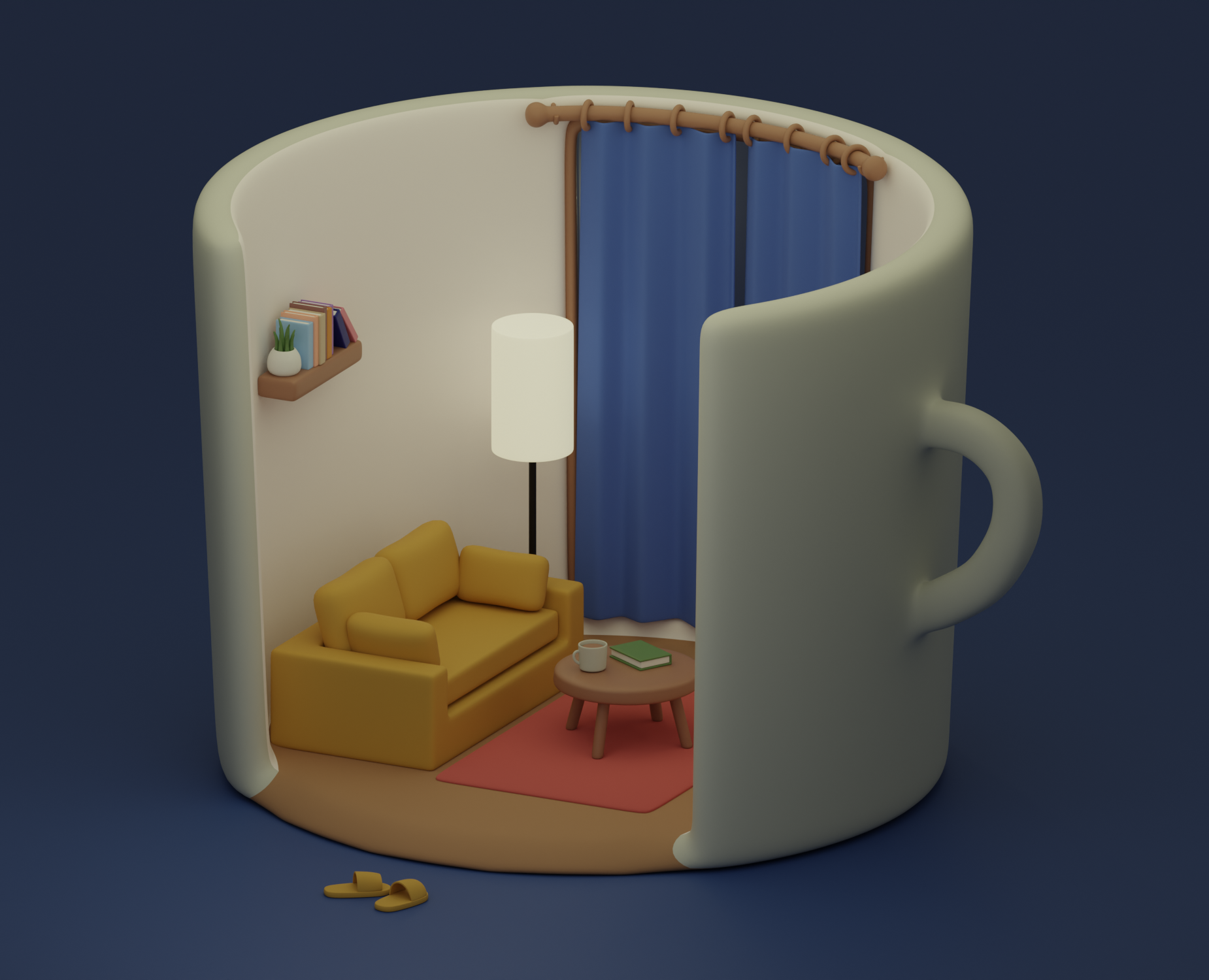 Room In The Cup 3D — Иллюстрация, 3D на Dprofile