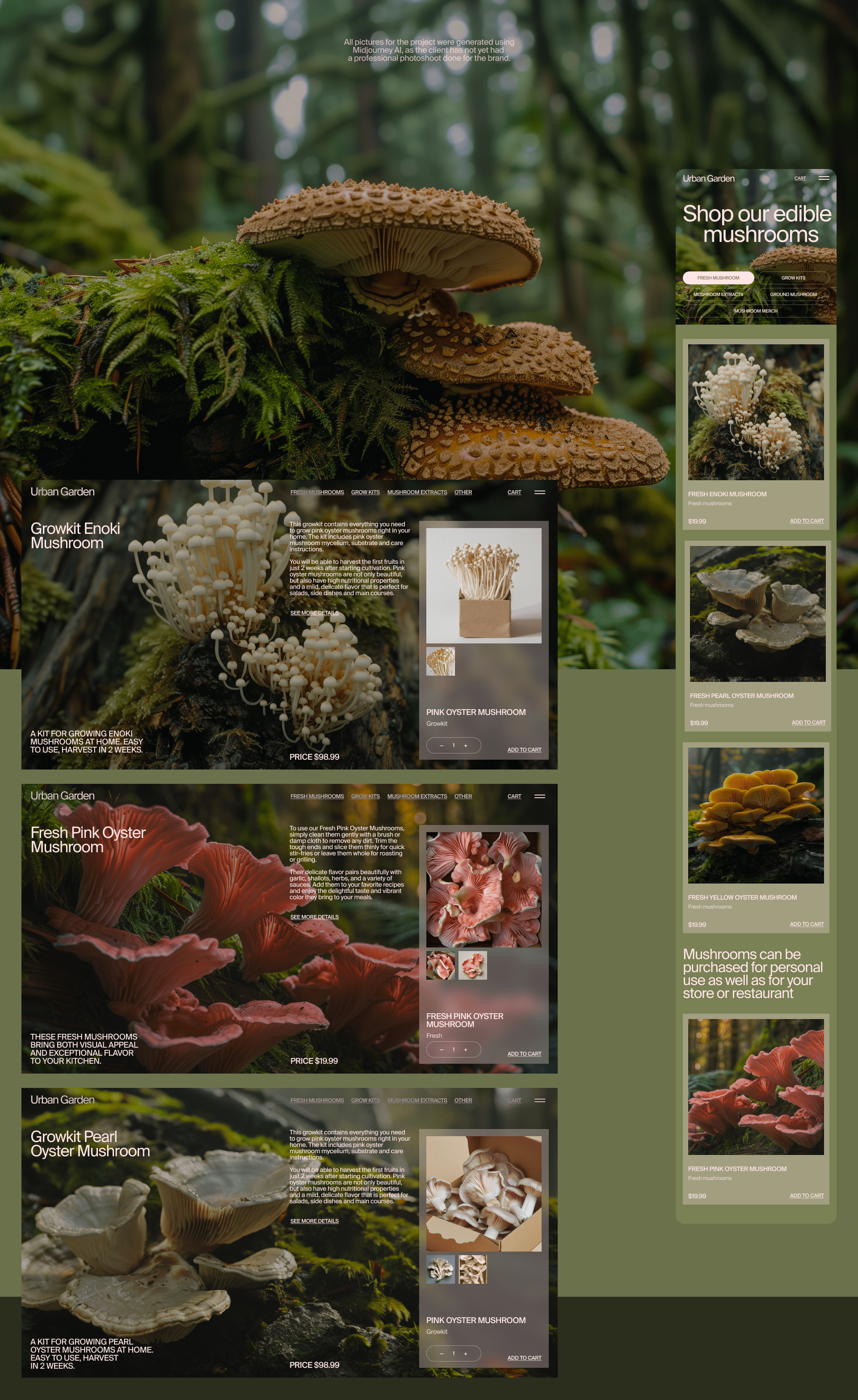 Urban Garden | сайт для редких съедобных грибов — Изображение №7 — Интерфейсы, Брендинг на Dprofile