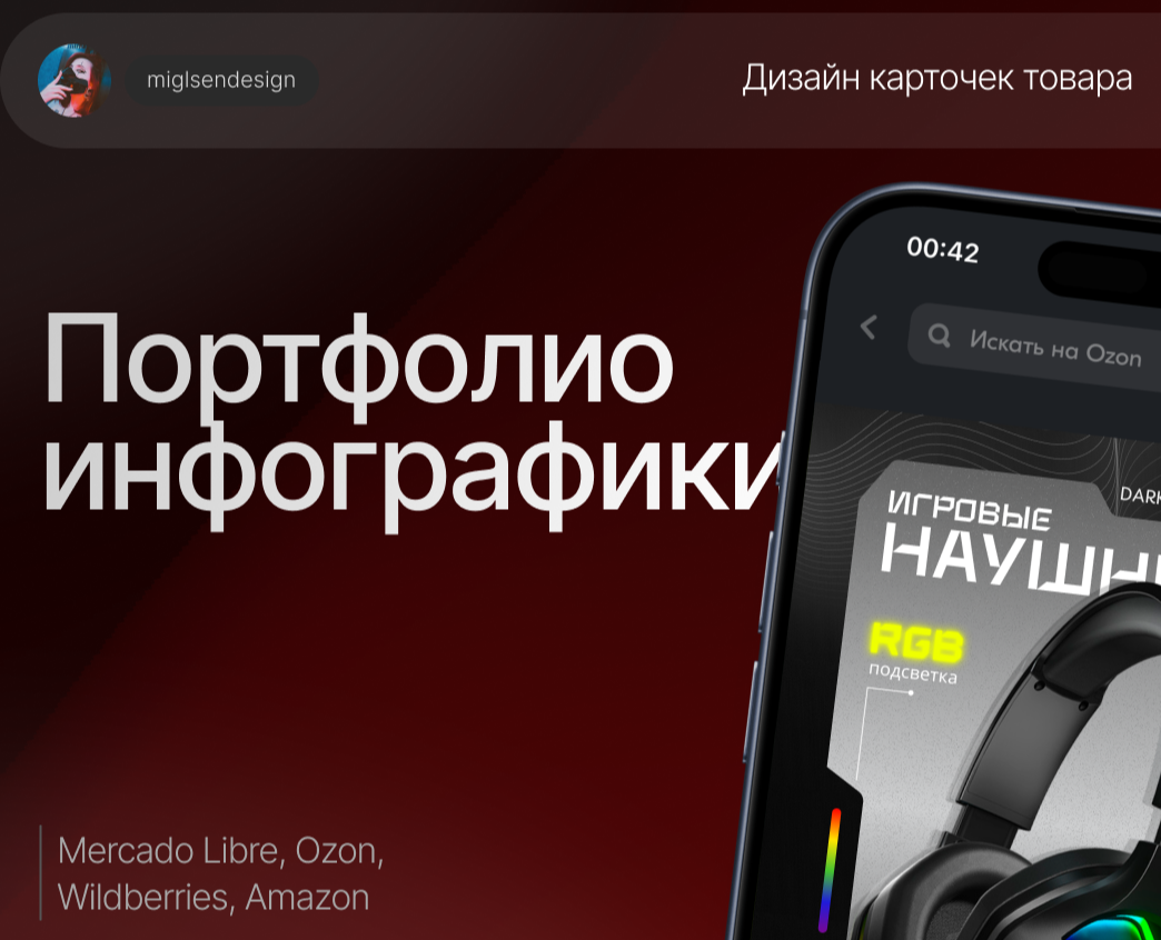 Портфолио инфографики для маркетплейсев на Dprofile