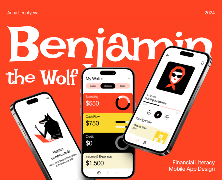 Benjamin the Wolf | Financial Literacy Mobile App — Интерфейсы на Dprofile
