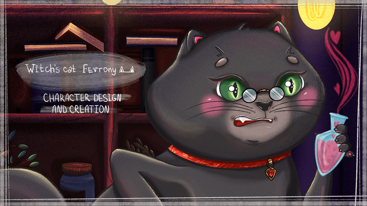 Character design "Witch's cat Fevrony" — Изображение №1 — Иллюстрация на Dprofile