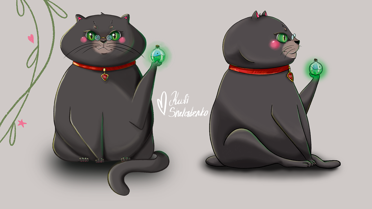 Character design "Witch's cat Fevrony" — Изображение №3 — Иллюстрация на Dprofile