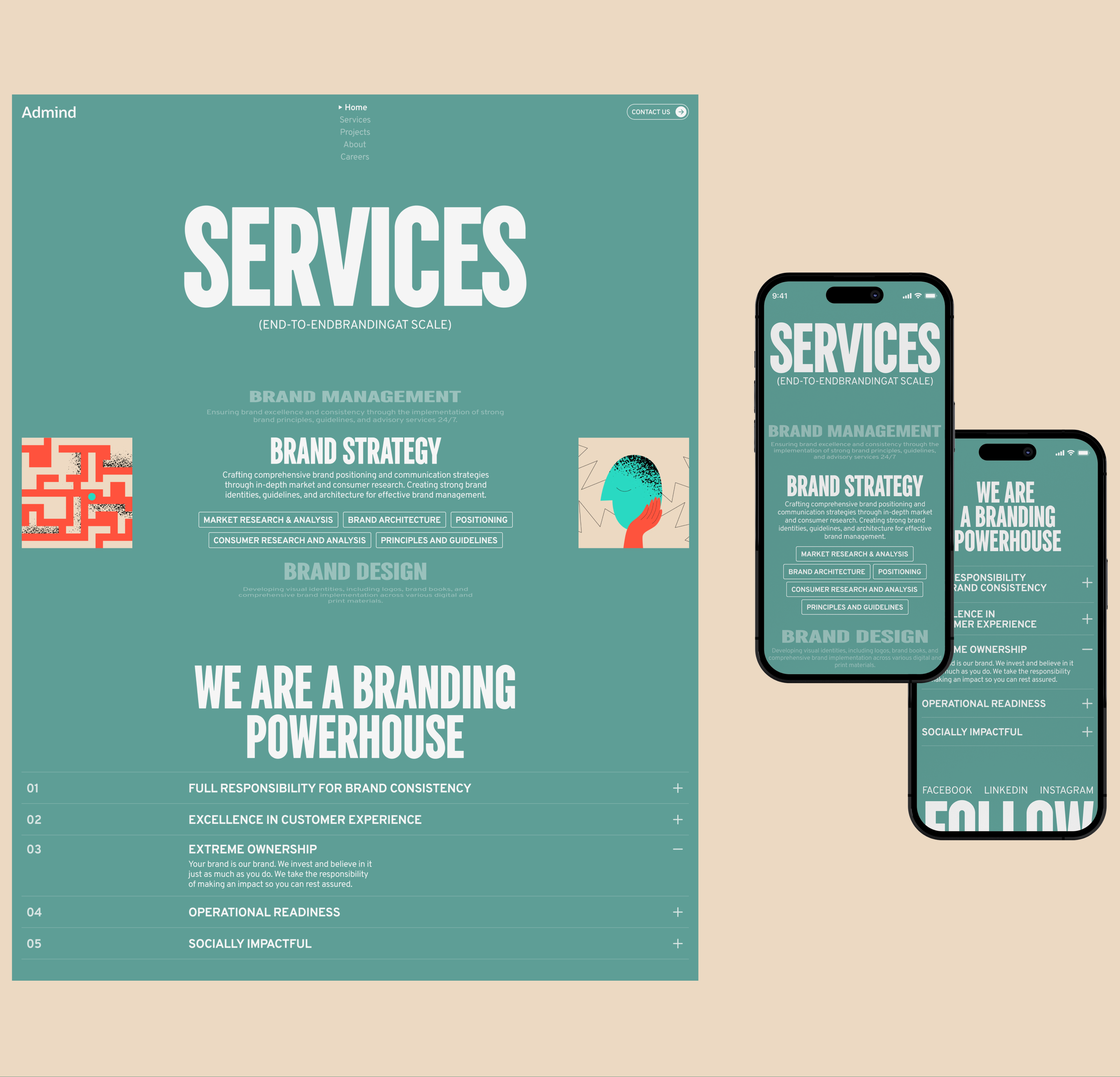 ADMIND STUDIO | Agency Website Redesign — Изображение №6 — Интерфейсы, Брендинг на Dprofile