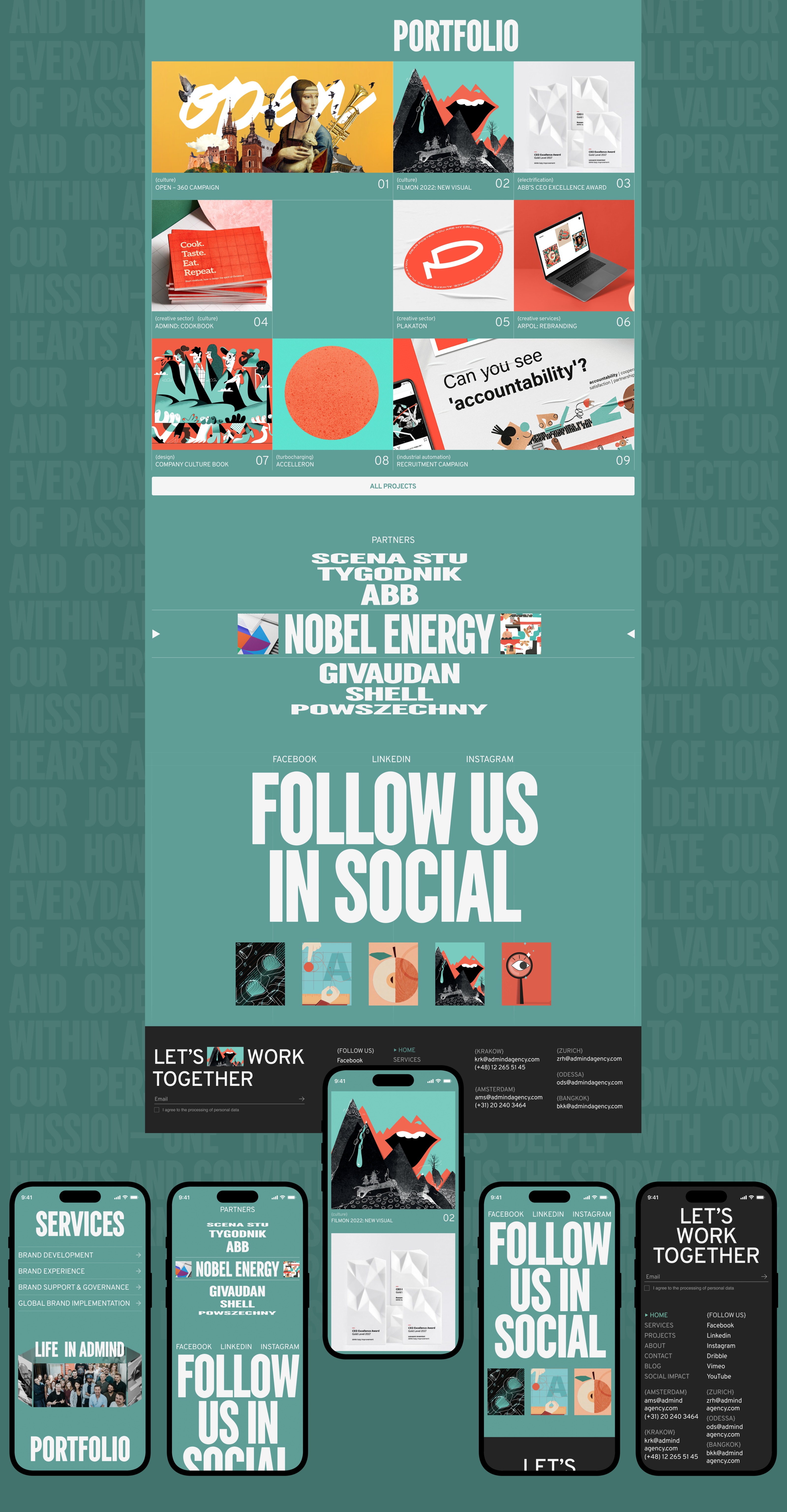 ADMIND STUDIO | Agency Website Redesign — Изображение №3 — Интерфейсы, Брендинг на Dprofile