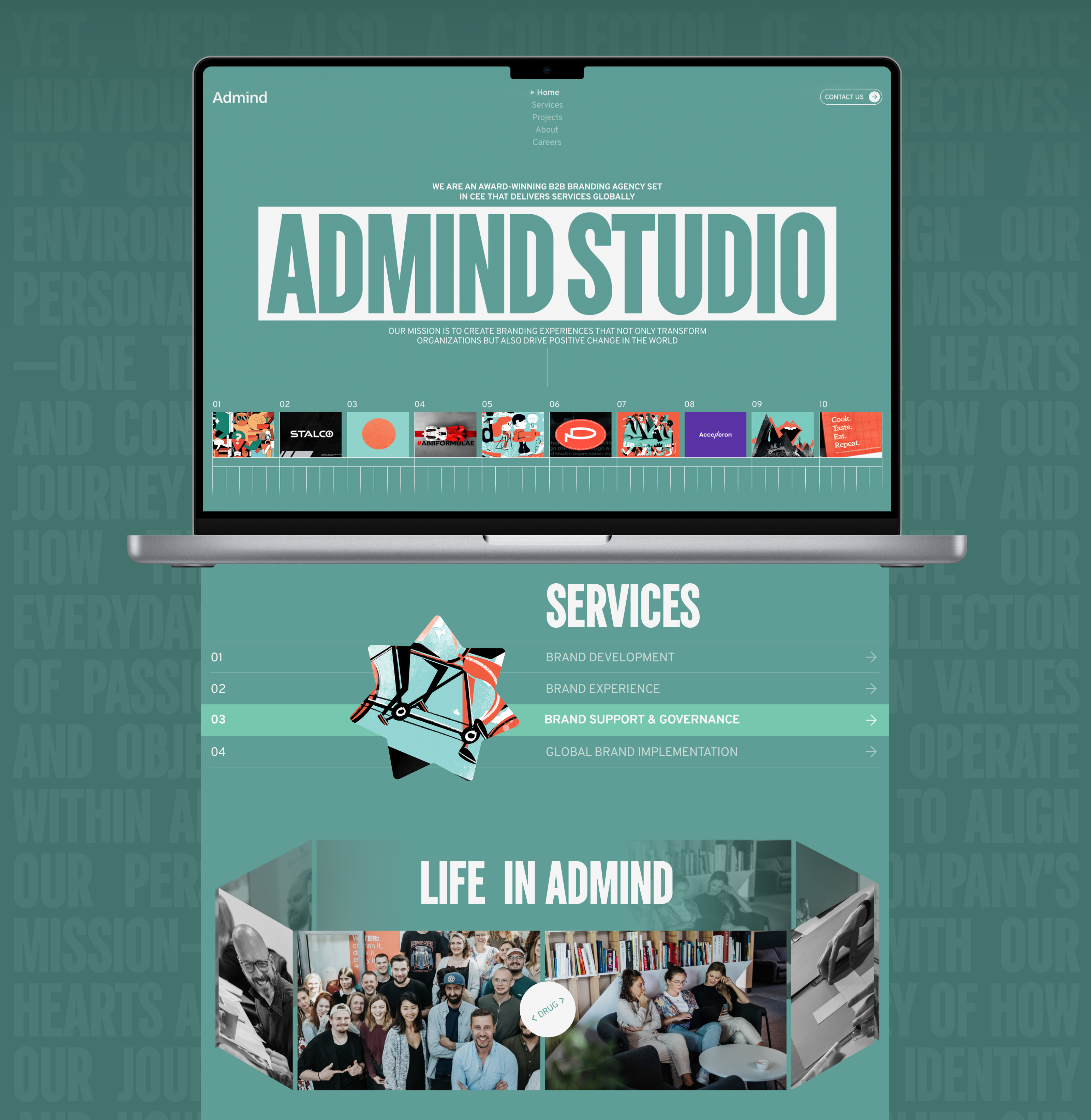 ADMIND STUDIO | Agency Website Redesign — Изображение №2 — Интерфейсы, Брендинг на Dprofile