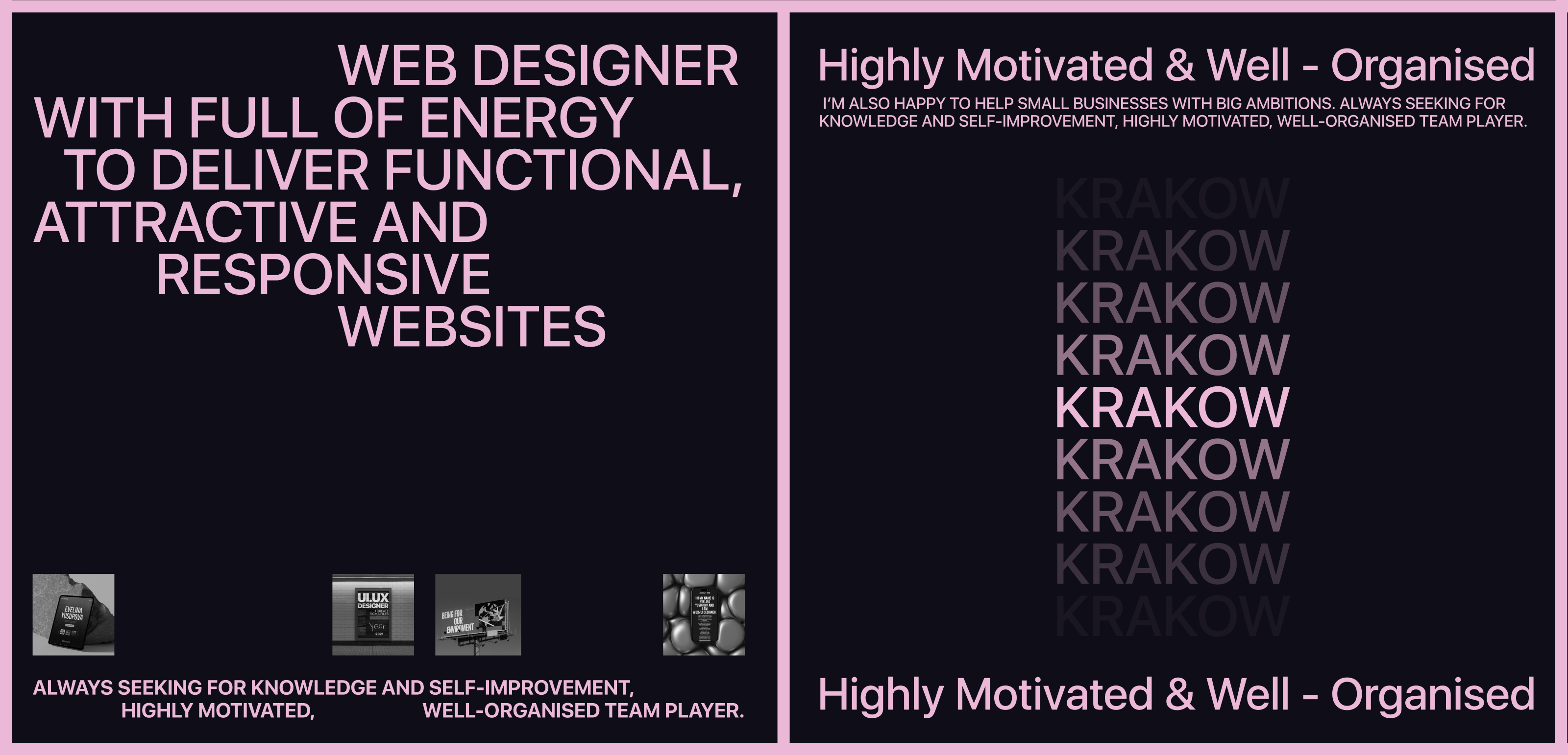 PORTFOLIO WEBSITE | UX/UI DESIGN — Изображение №3 — Интерфейсы, Брендинг на Dprofile