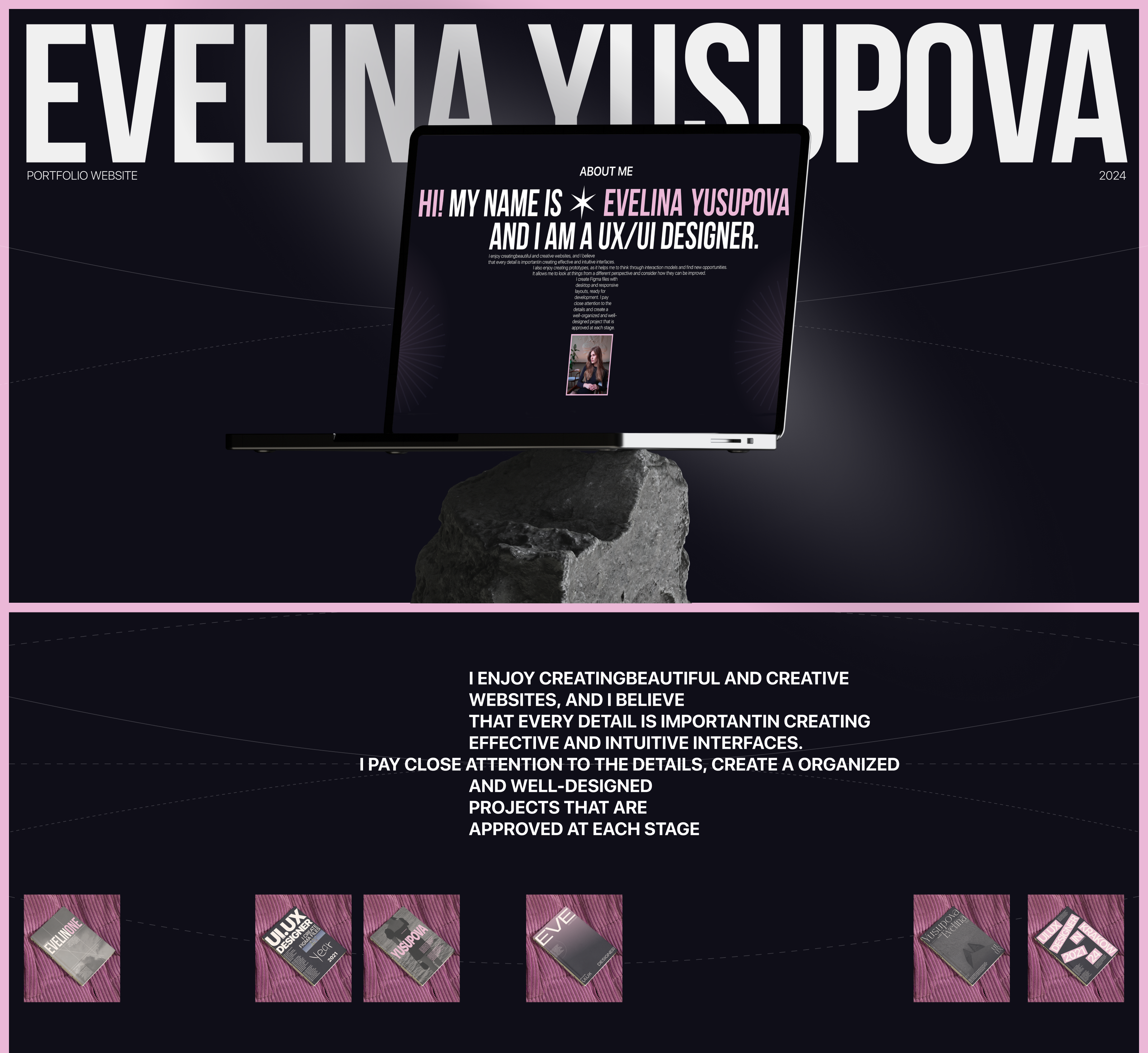 PORTFOLIO WEBSITE | UX/UI DESIGN — Изображение №1 — Интерфейсы, Брендинг на Dprofile