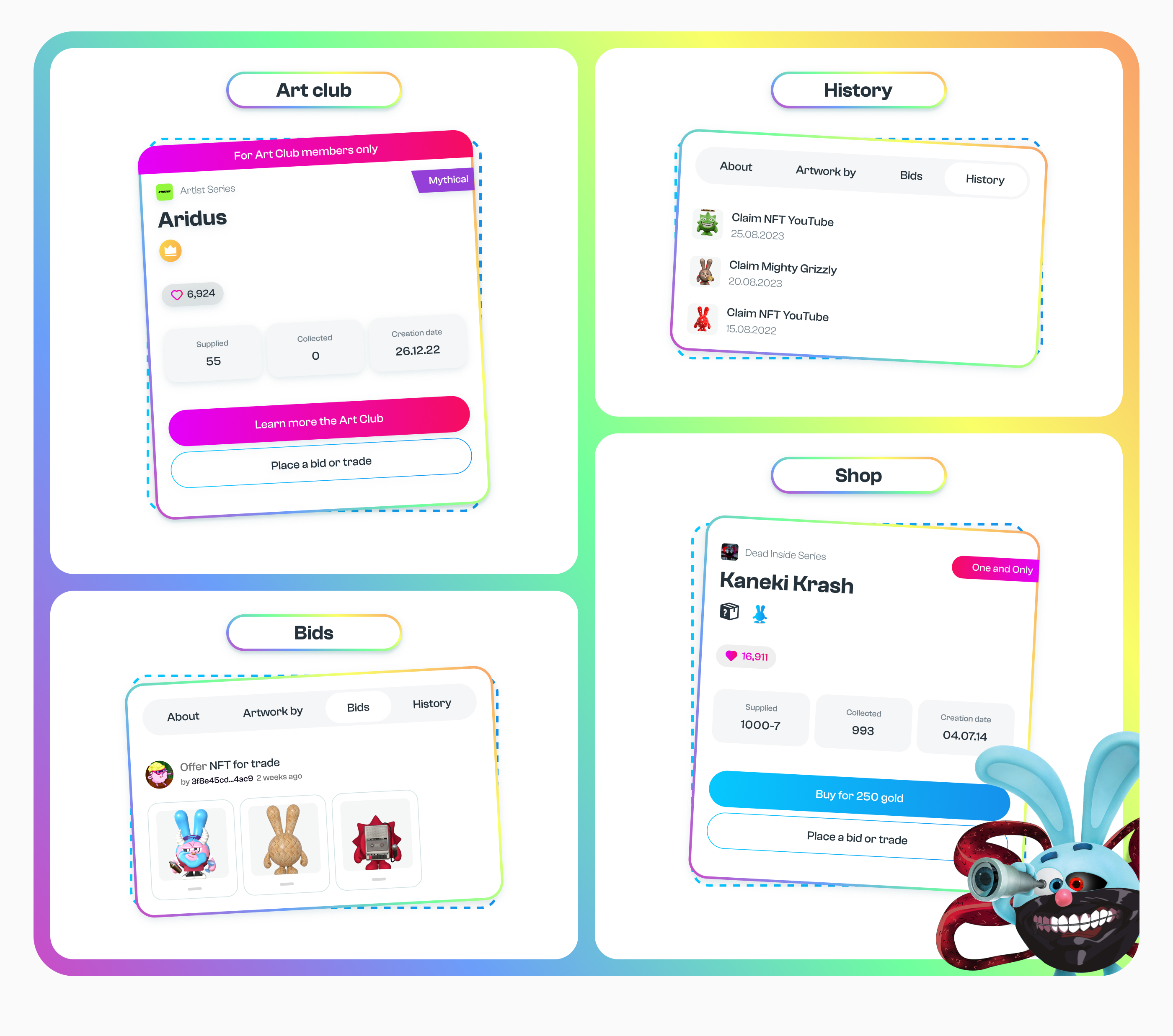 UI/UX design NFTs platform — Изображение №27 — Интерфейсы, Анимация на Dprofile