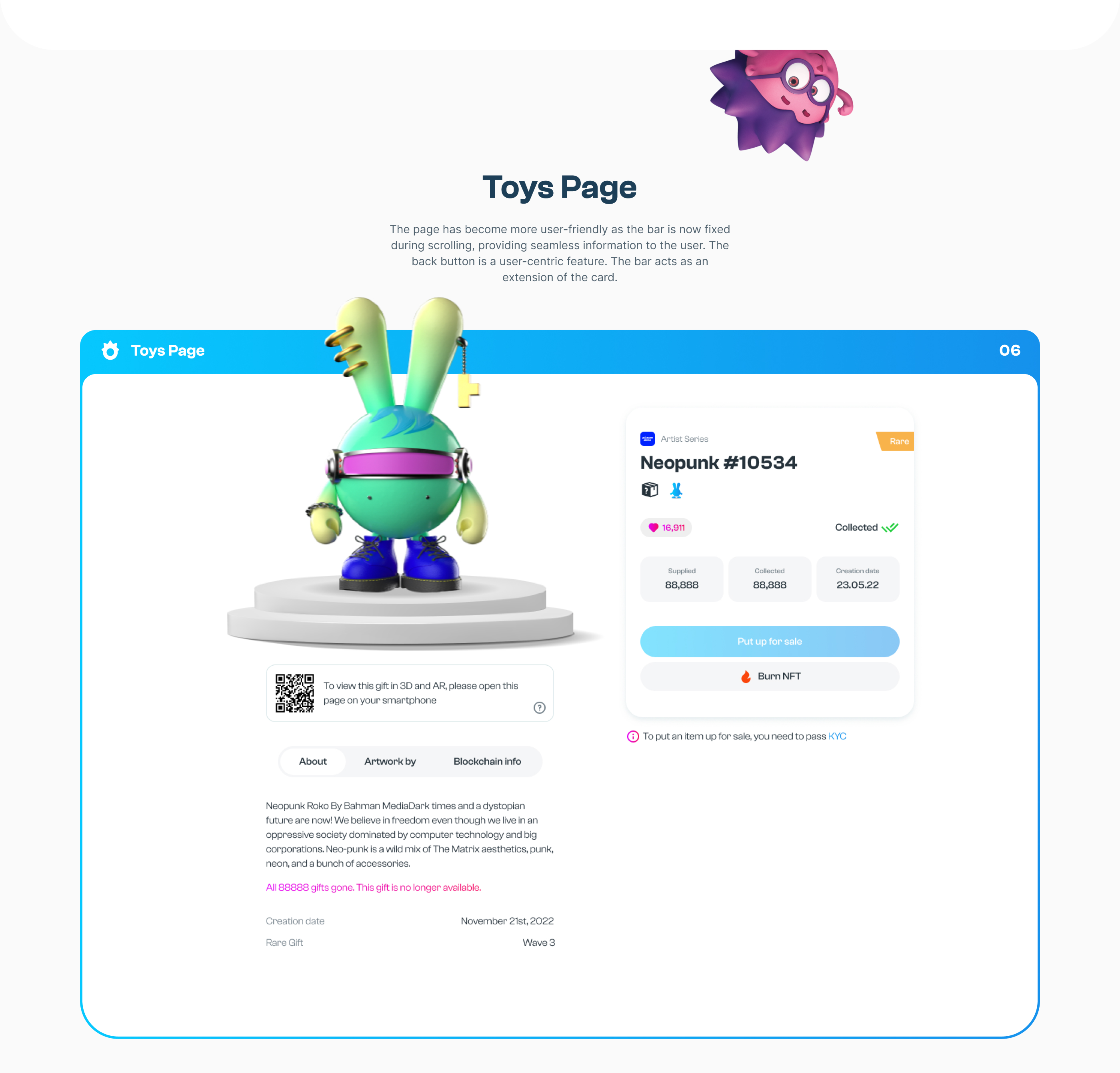 UI/UX design NFTs platform — Изображение №26 — Интерфейсы, Анимация на Dprofile
