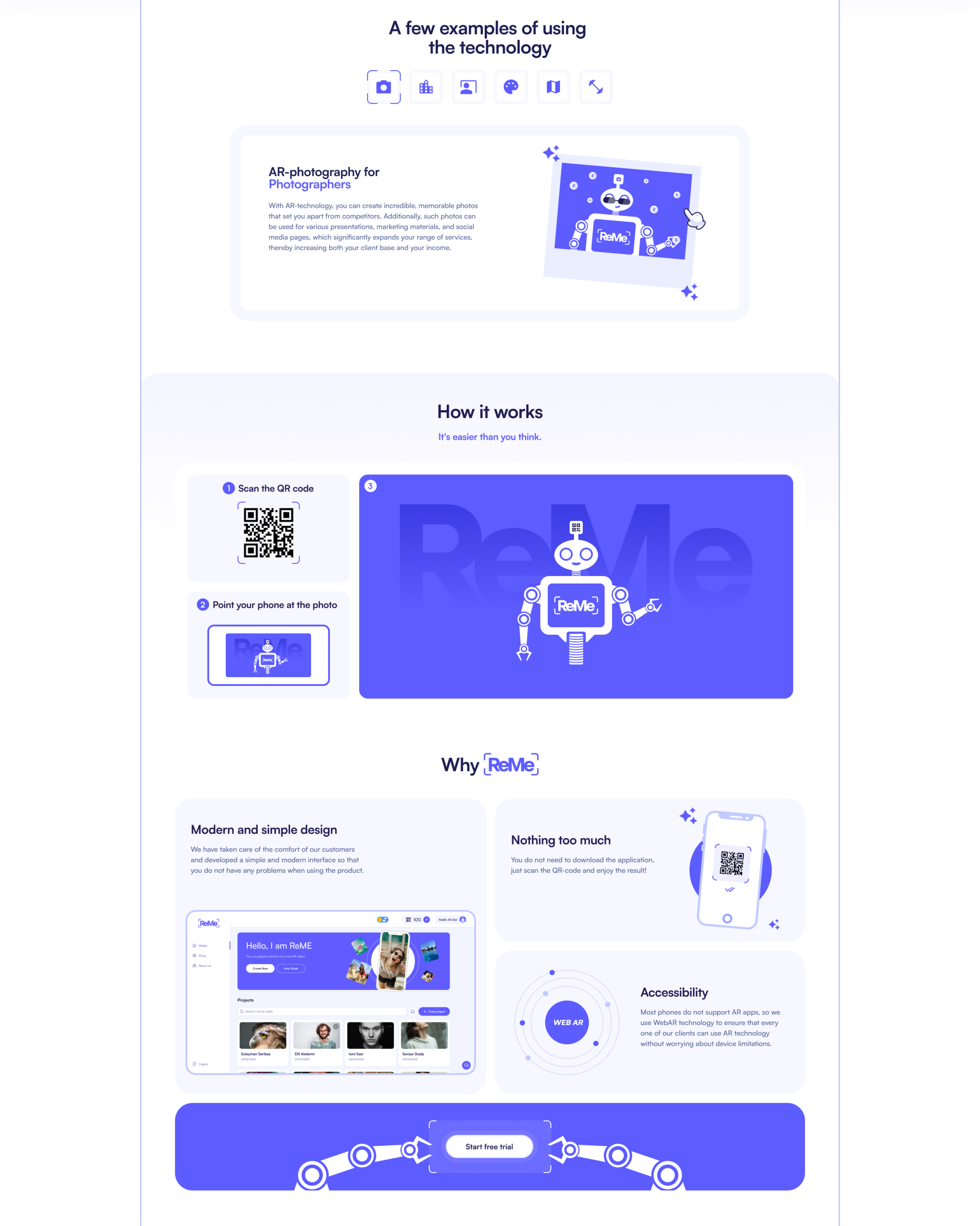 Platform ReMe for AR Photo | UI UX design — Изображение №7 — Интерфейсы, Иллюстрация на Dprofile