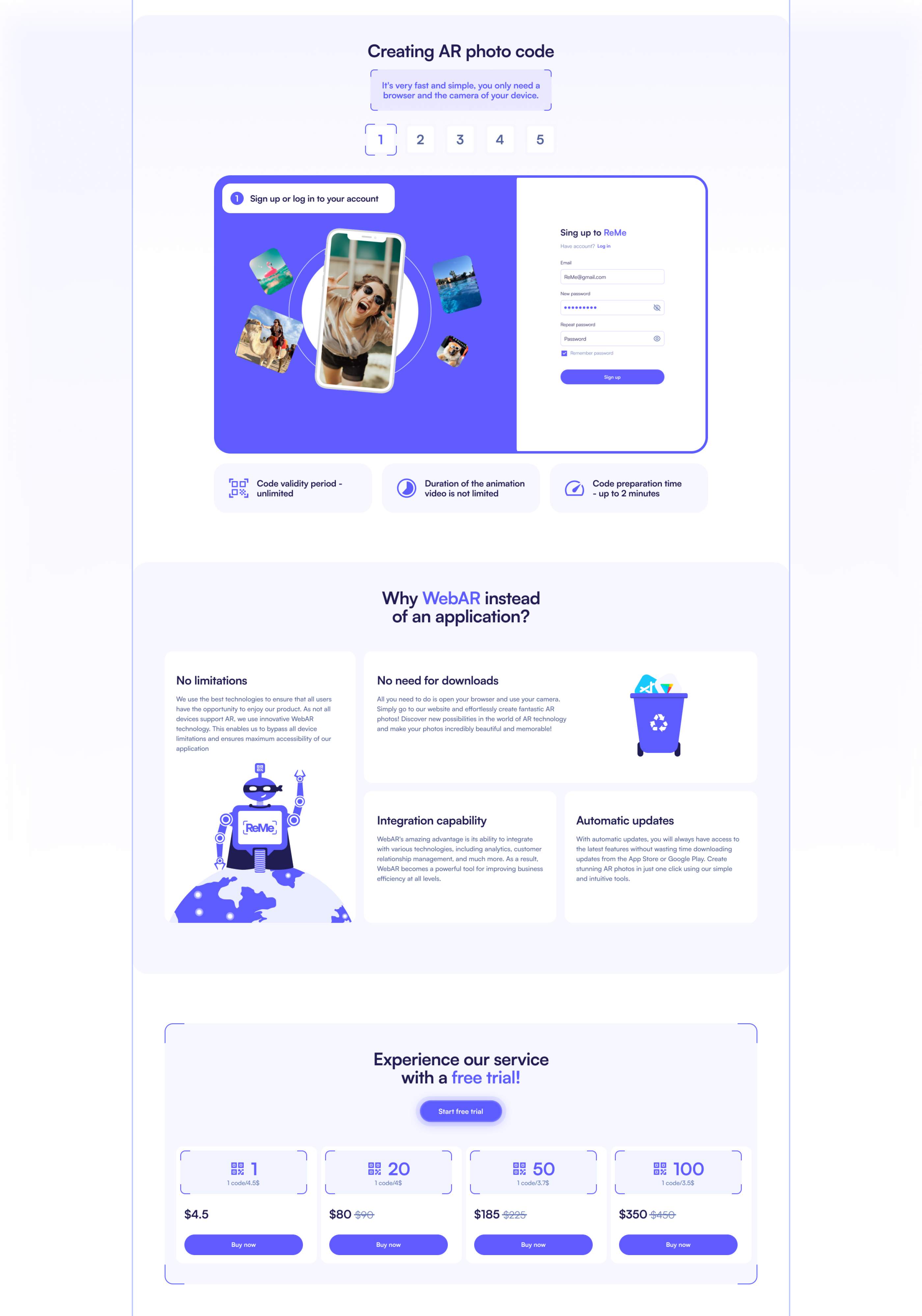 Platform ReMe for AR Photo | UI UX design — Изображение №8 — Интерфейсы, Иллюстрация на Dprofile