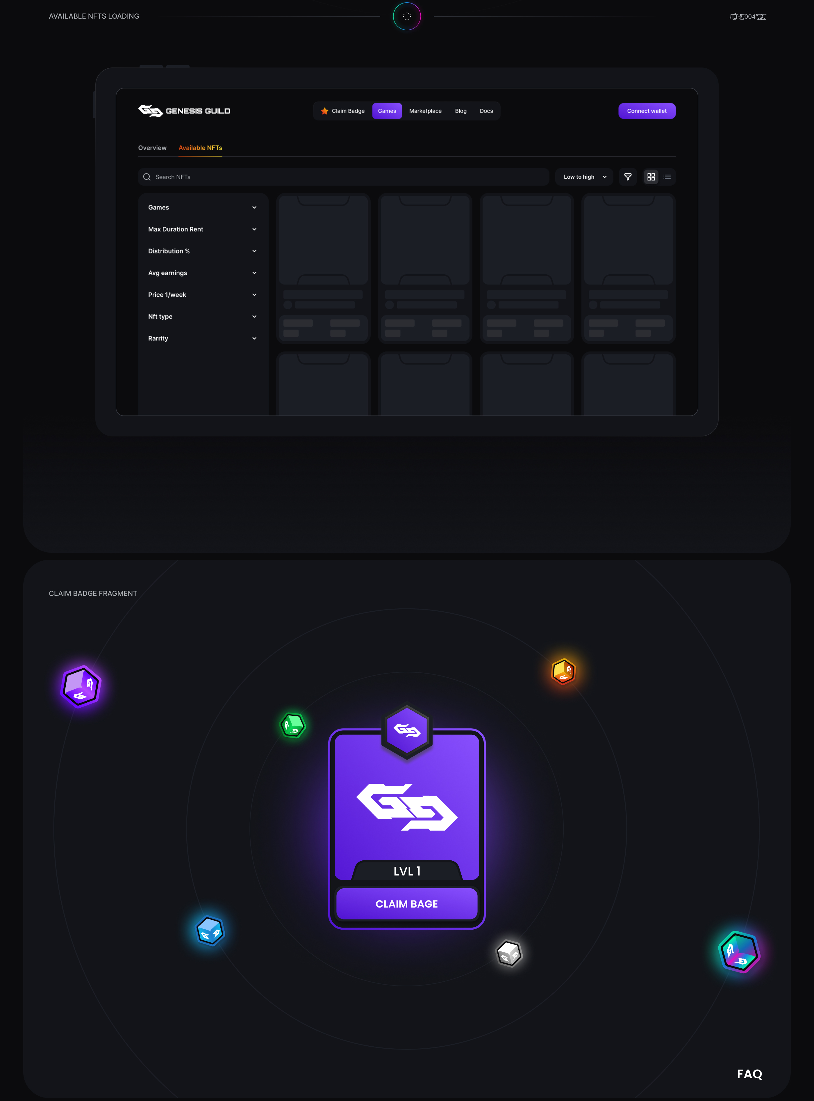 Genesis Guild Platform for rent NFTs | UI UX design — Изображение №11 — Интерфейсы на Dprofile