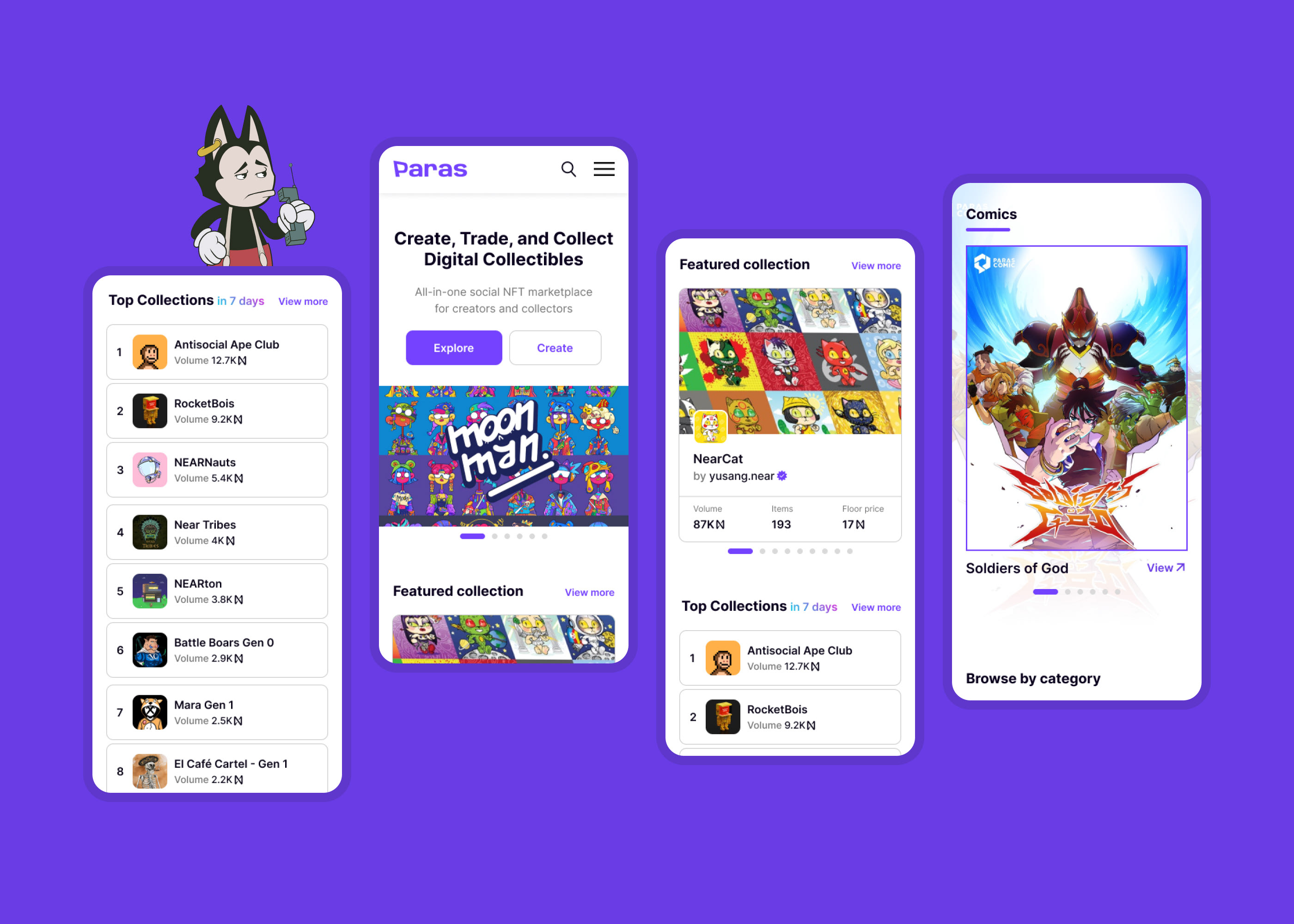 Paras—NFT Marketplace — Изображение №6 — Интерфейсы, Анимация на Dprofile