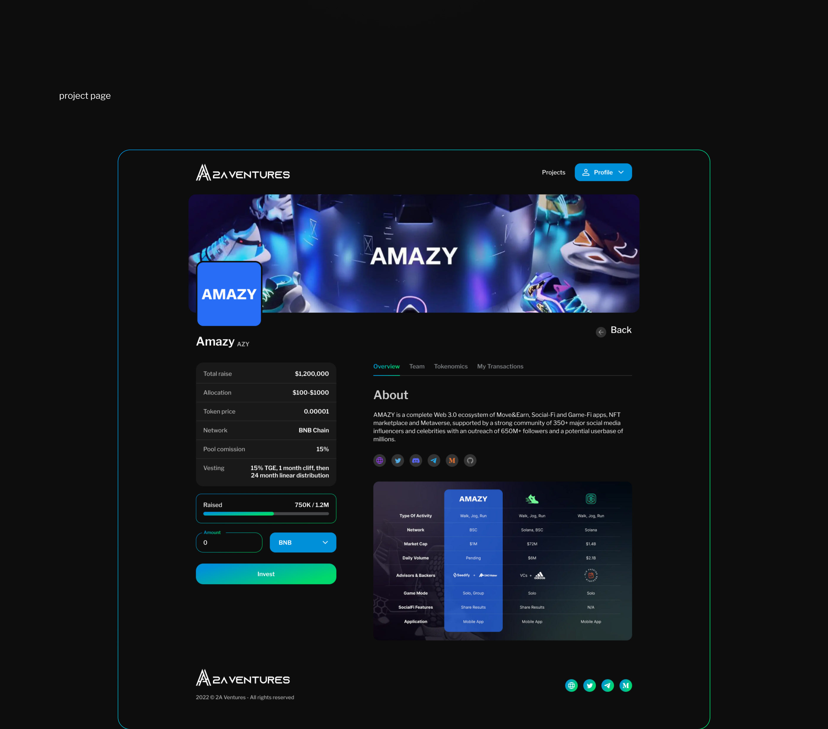 2A Ventures—investment platform — Изображение №8 — Интерфейсы, Анимация на Dprofile
