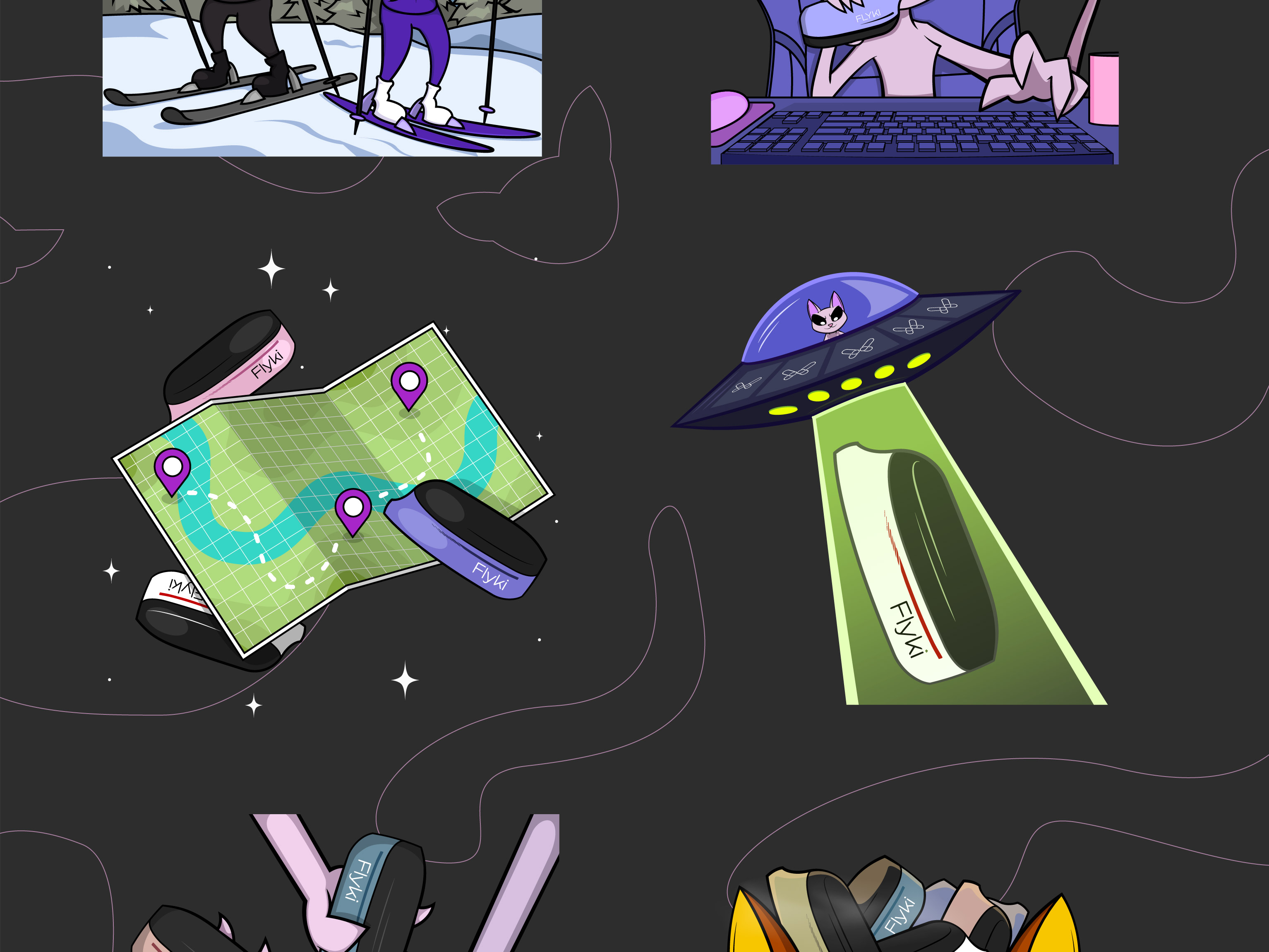 Иллюстрации для FLYKI — Изображение №8 — Брендинг, Иллюстрация на Dprofile