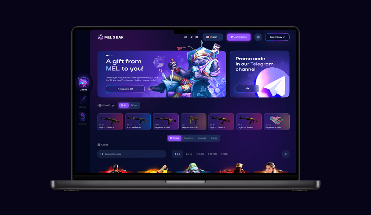 UX/UI Website redesign for online-casino / Mel's Bar — Изображение №2 — Интерфейсы, Графика на Dprofile
