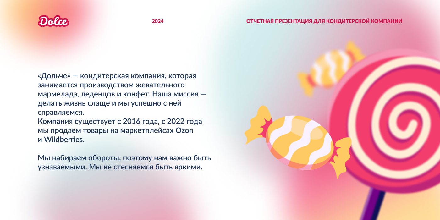 Отчетная презентация для кондитерской компании — Изображение №1 — Брендинг, Маркетинг на Dprofile
